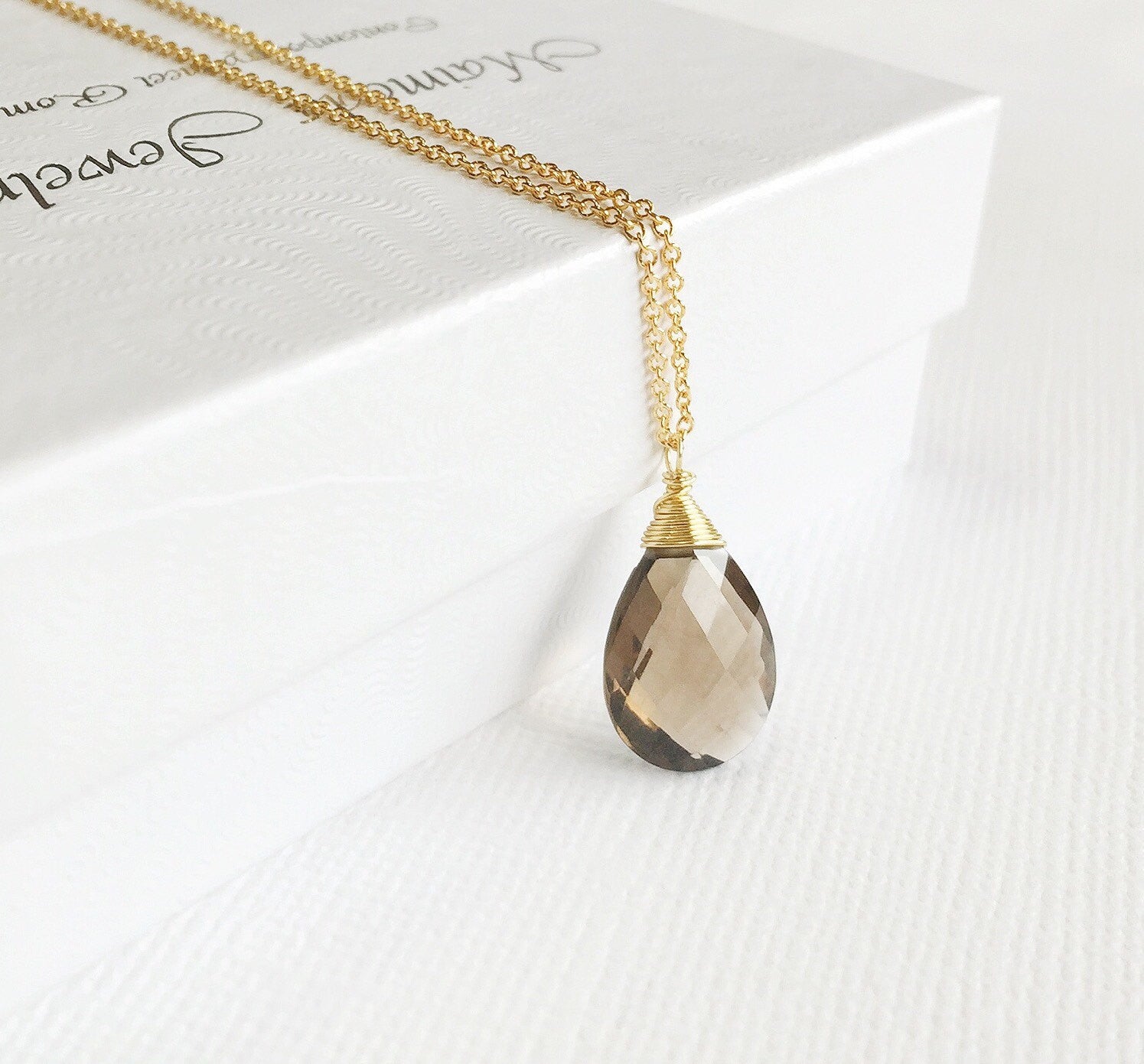 Yazmin Smoky Quartz Necklace (N193) - Elegant Gemstone Jewelry for Women, Perfect for Parties, Weddings & Everyday Wear