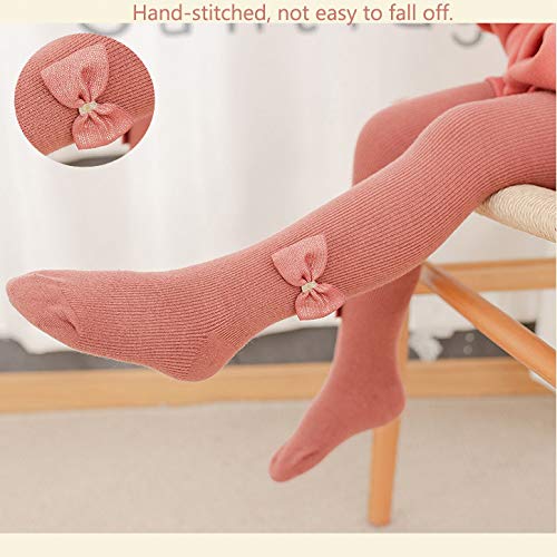 YAMEE Fleece-Lined Winter Baby Toddler Girls Tights - Warm Cable Knit Cotton Leggings & Stockings for Cold Weather (Plus Size Available) - Perfect for Playtime, School & Outdoor Activities
