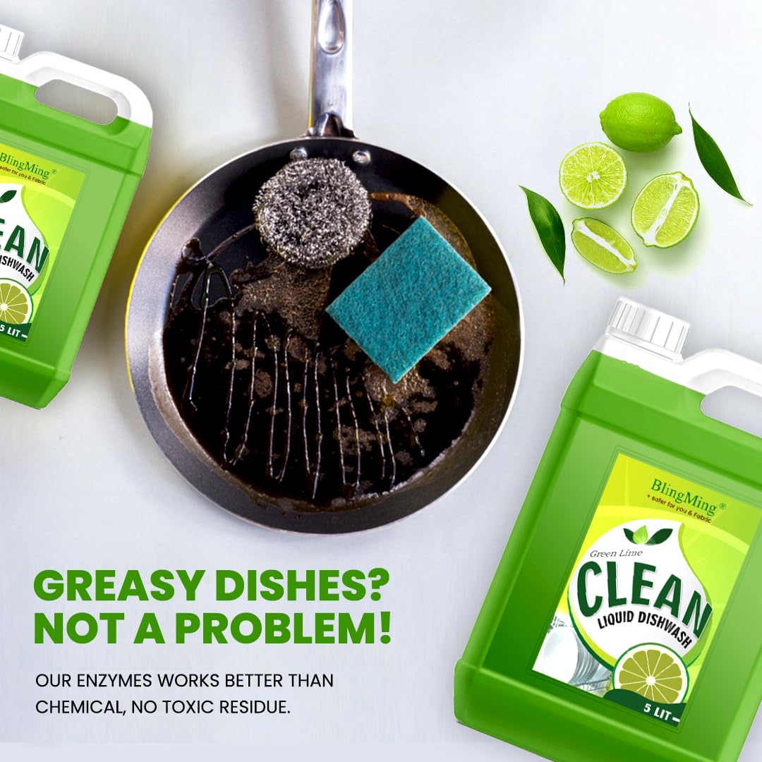 **Eco-Friendly Plant-Based Lemon Dishwashing Gel – Natural Disinfectant, Tough Grease Remover, Gentle on Hands, No White Residue – Ideal for Kitchen Utensils, Pots, Pans & Daily Dish Cleaning**