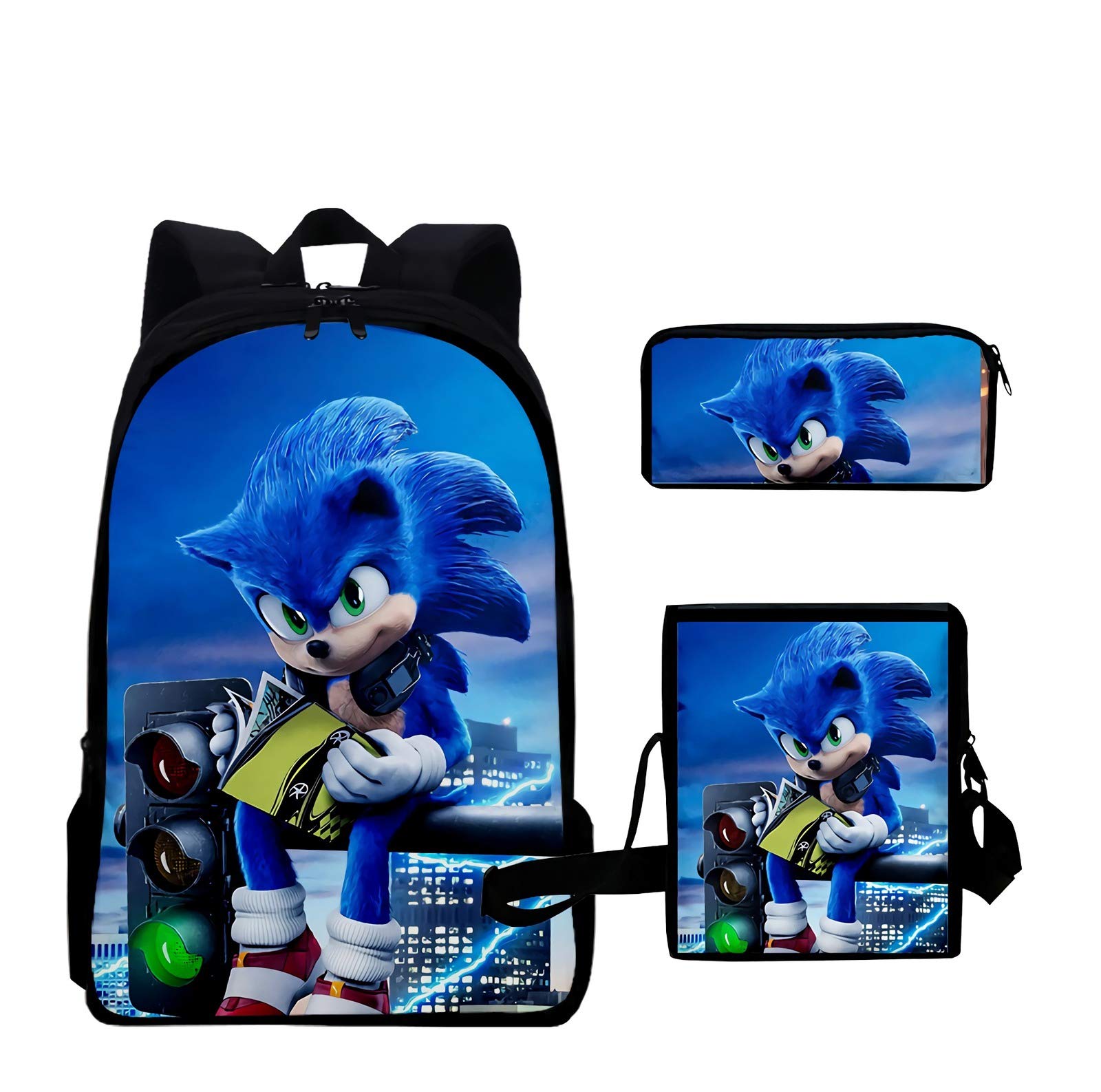 SUONI 3-Piece Backpack Set for Boys, Girls & Adults - School Backpack with Shoulder Bag & Pencil Case - Perfect for School, Travel & Daily Use