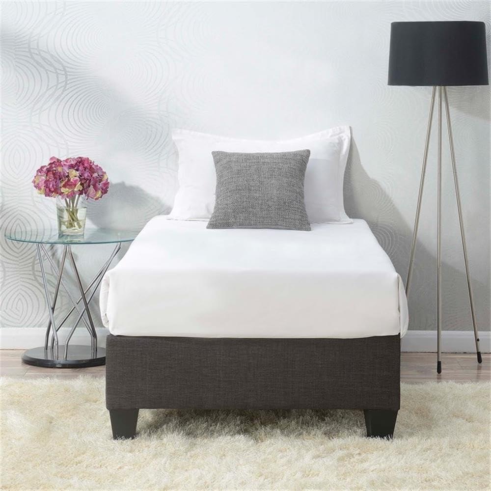 Picket House Abby Twin Platform Bed Frame - Charcoal Finish, Sturdy Wooden Slat Support, Low Profile Modern Design for Kids, Teens & Small Spaces, Easy Assembly & Minimalist Bedroom Decor