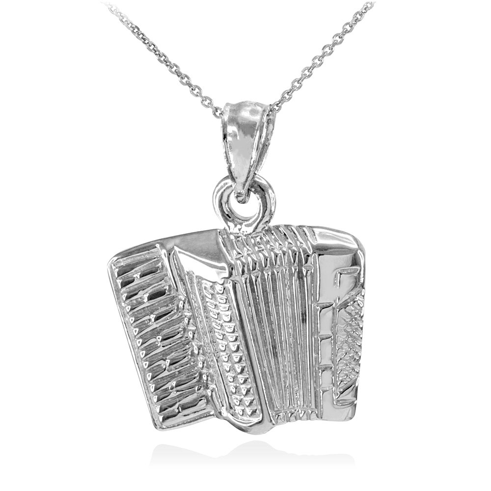 925 Sterling Silver Music Note Accordion Charm Pendant Necklace for Women - Elegant Jewelry Gift for Musicians, Music Lovers & Special Occasions
