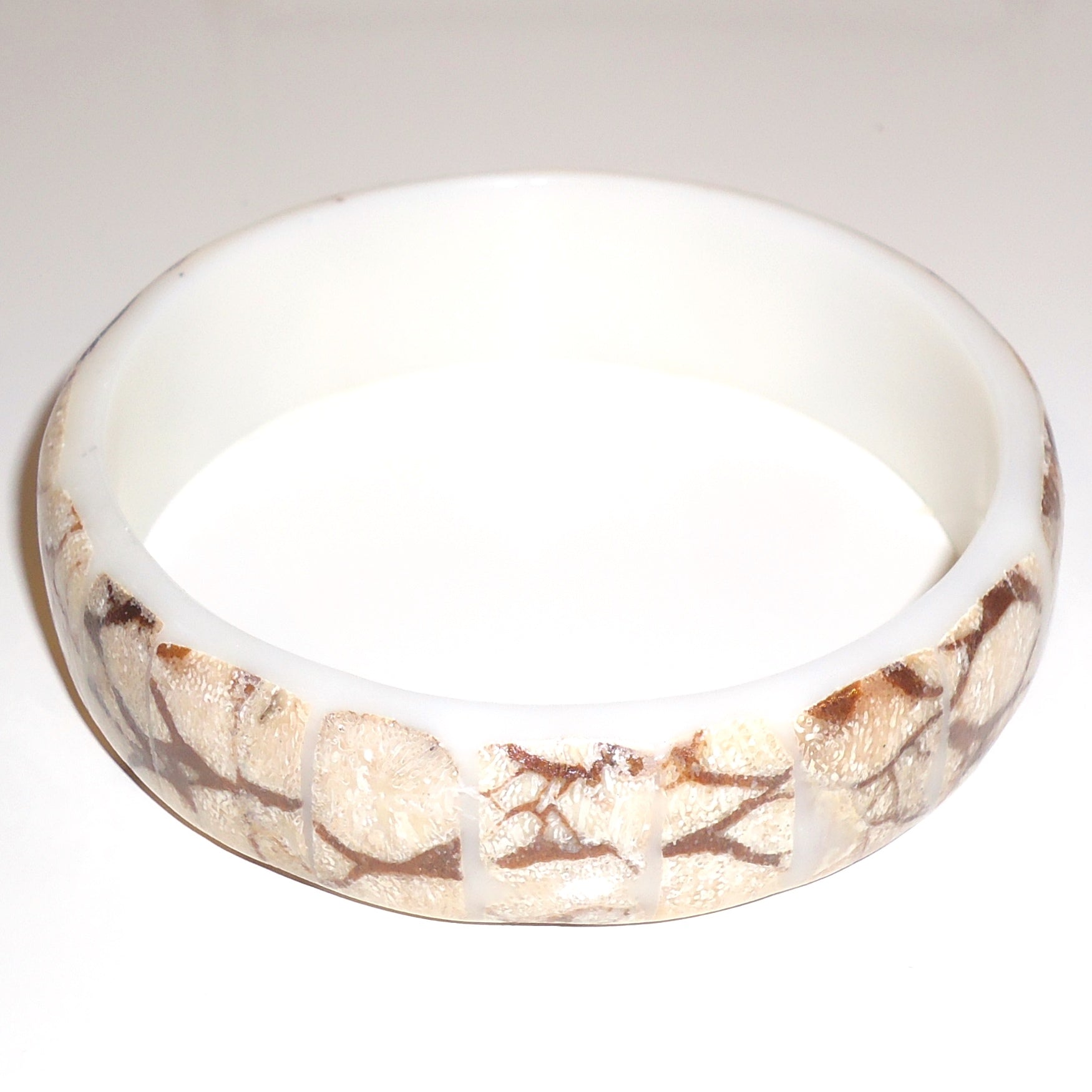 Natural Shell Mosaic Bangle Bracelet - Handmade Beach Jewelry for Women - Perfect for Summer Outfits, Boho Style & Vacation Accessories