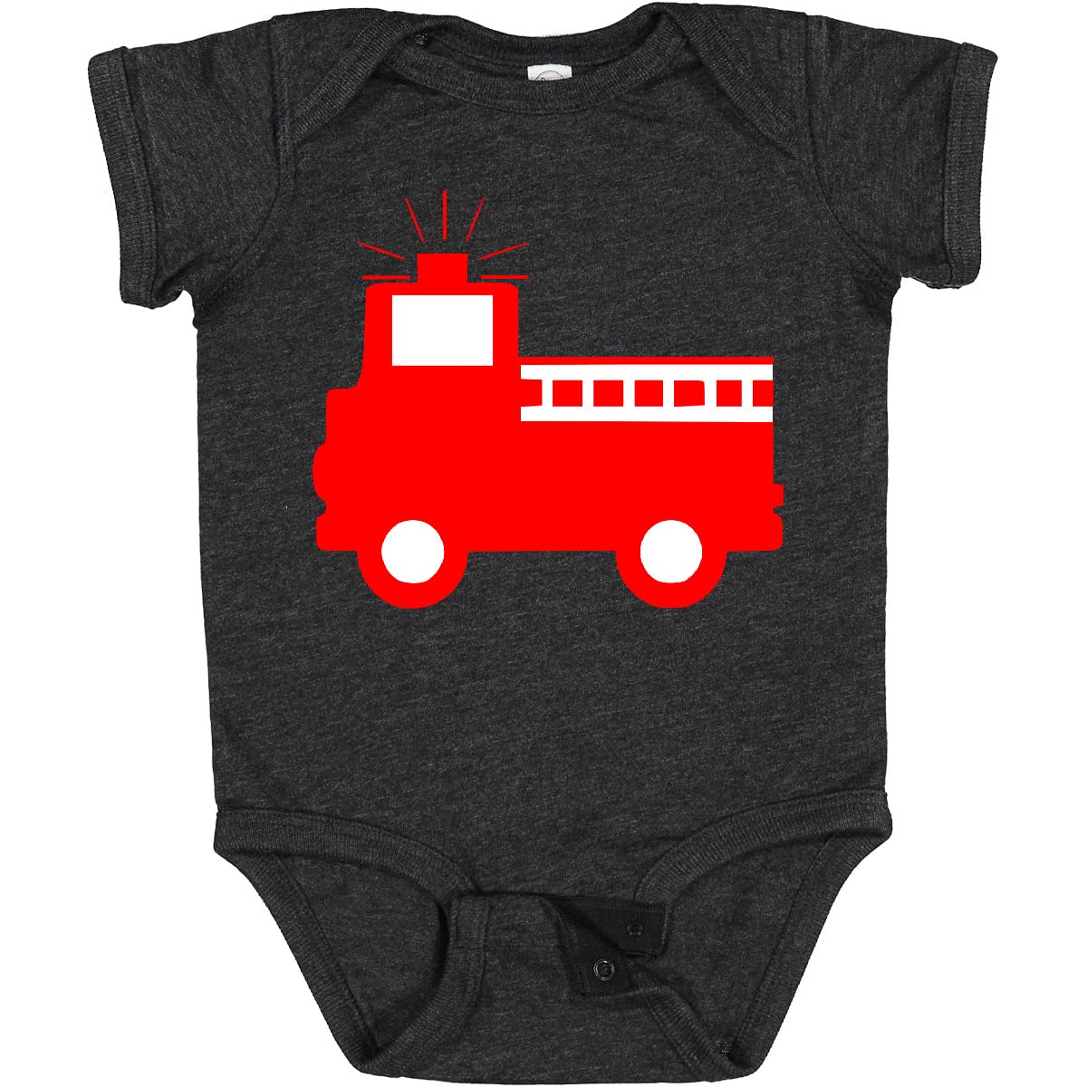 Inktastic Cute Red Firetruck Baby Bodysuit - Soft Cotton Infant Onesie for Boys & Girls - Perfect for Firefighter Theme Parties, Photo Shoots & Everyday Wear