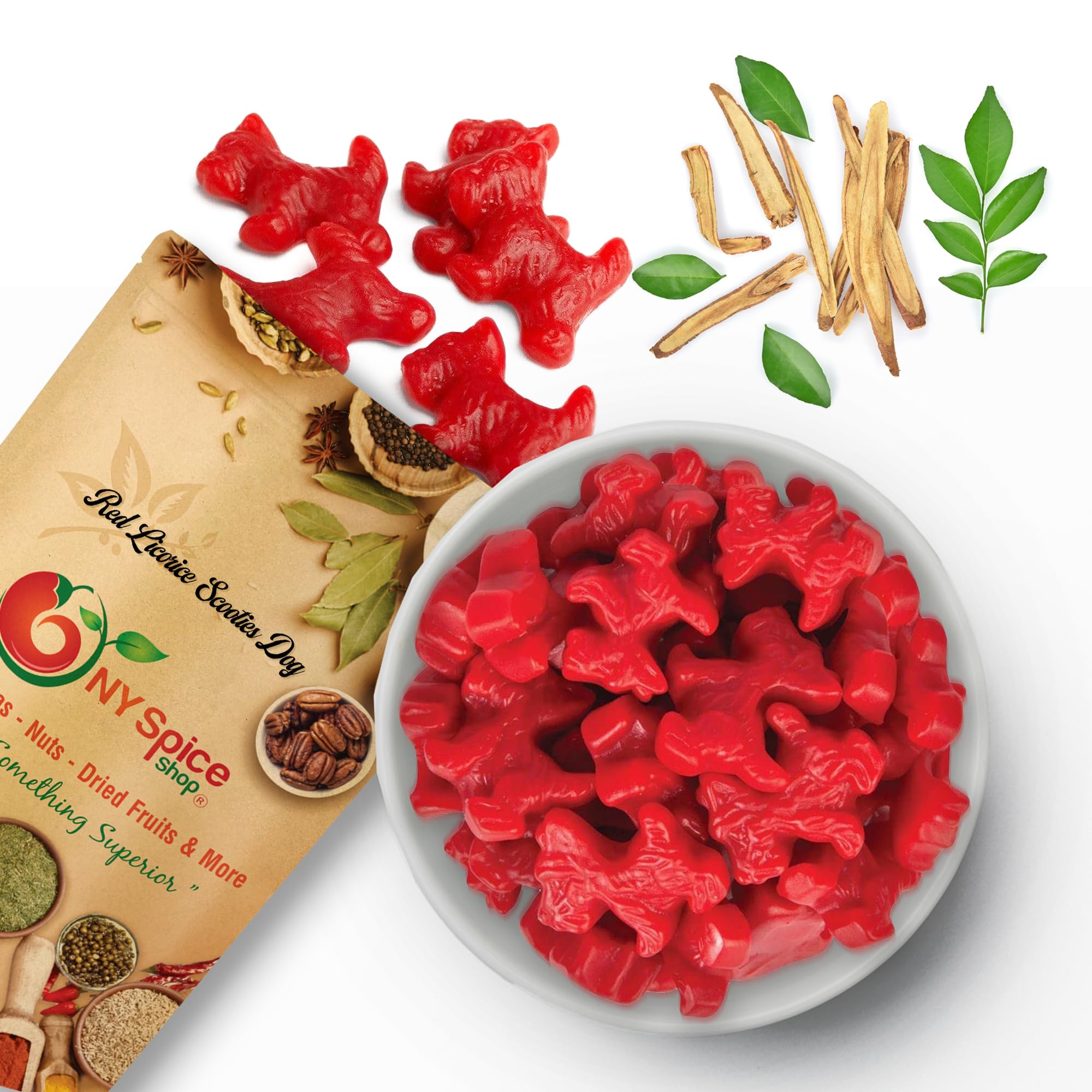 NY SPICE SHOP 1 Pound Red Licorice Scottie Dogs - Strawberry Flavored Liquorice Candy | Bulk Old Fashioned Australian Treats for Parties, Movie Nights & Gift Baskets