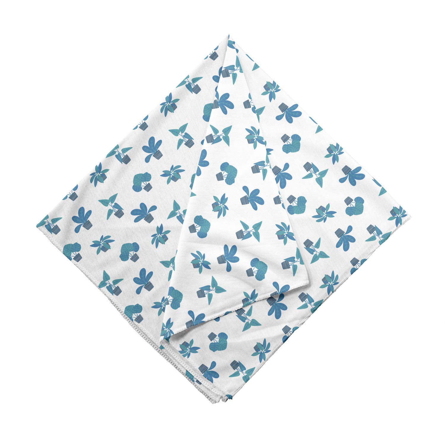 Ambesonne Floral Bandana Scarf - Repeating Botanical Plants Print, Unisex Head Wrap & Neck Tie for Women & Men - Perfect for Outdoor Activities, Music Festivals & Fashion Accessories
