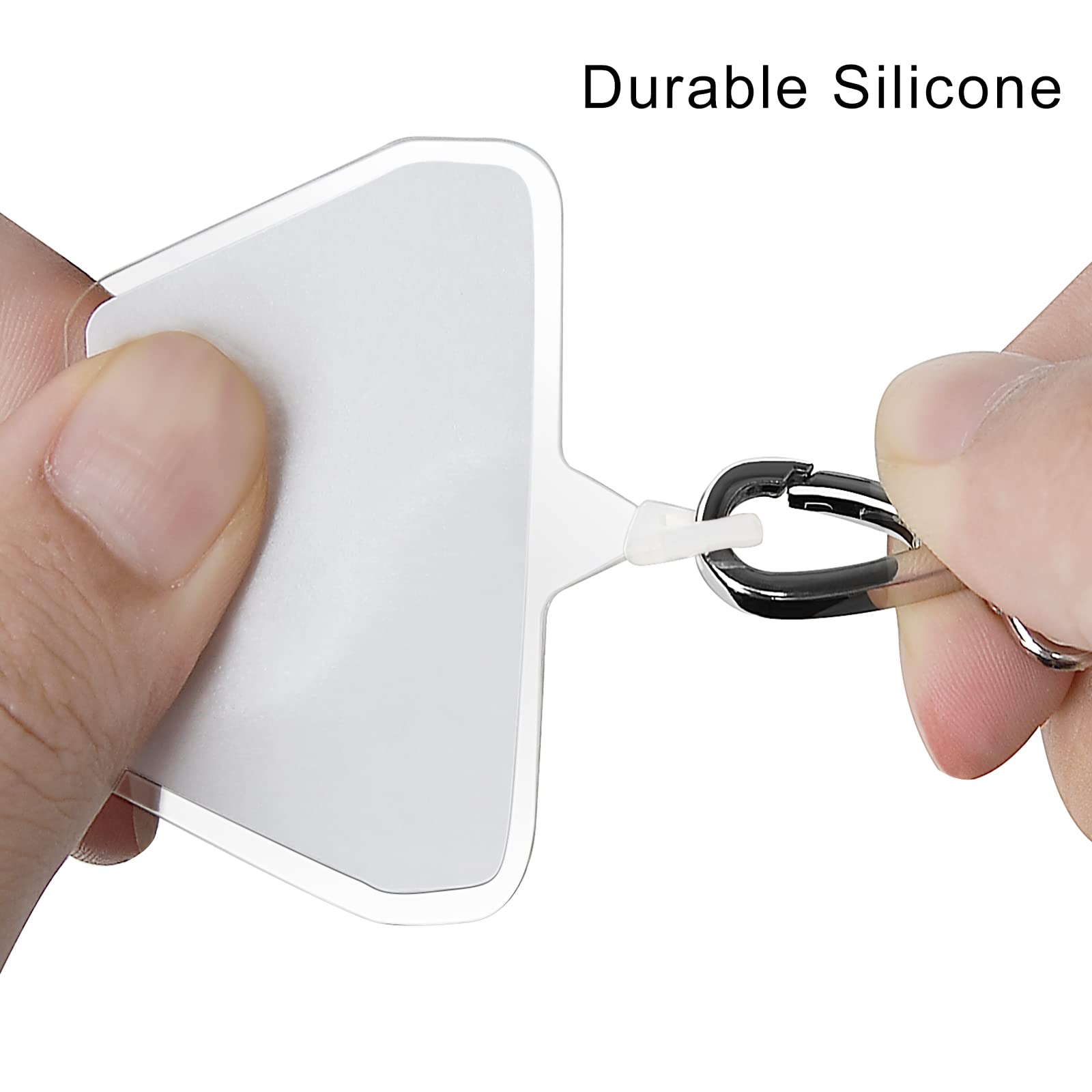 6 Pack Phone Tether Tab - Safety Lanyard Connector for Cell Phones (White) | Secure for Work & Travel