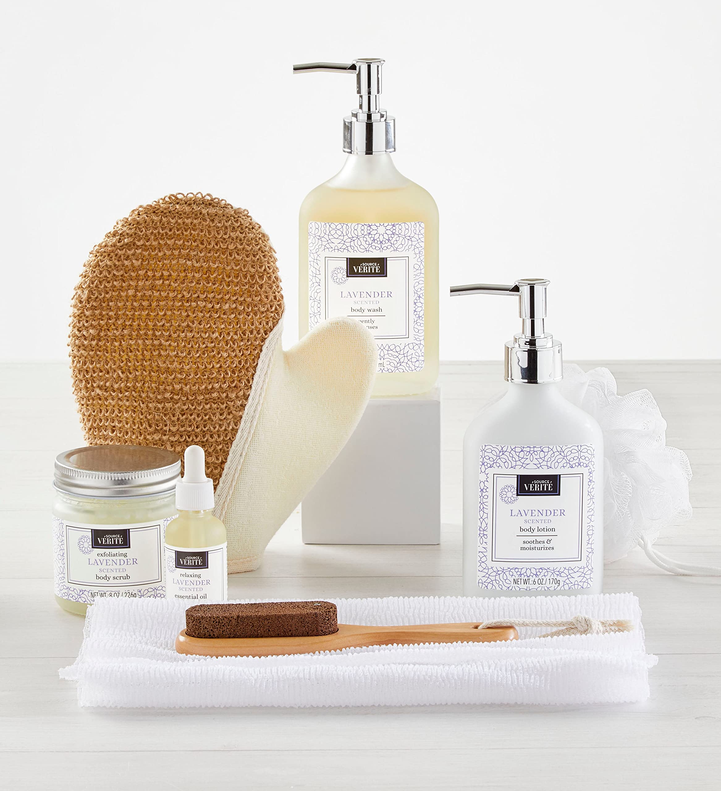 Source Verite Deluxe Lavender Relaxation Spa Gift Basket - Premium Spa Gift Set with Lavender Aromatherapy for Women, Self Care & Stress Relief - Perfect for Mother's Day, Birthday & Anniversary Gifts