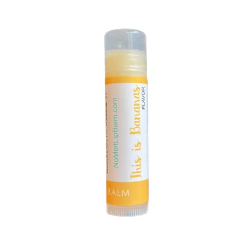 No Melt Lip Balm - Natural, Moisturizing, Gluten Free, Won't Melt in Hot Car (Banana Flavor) | Perfect for Summer Travel, Outdoor Activities & Daily Hydration