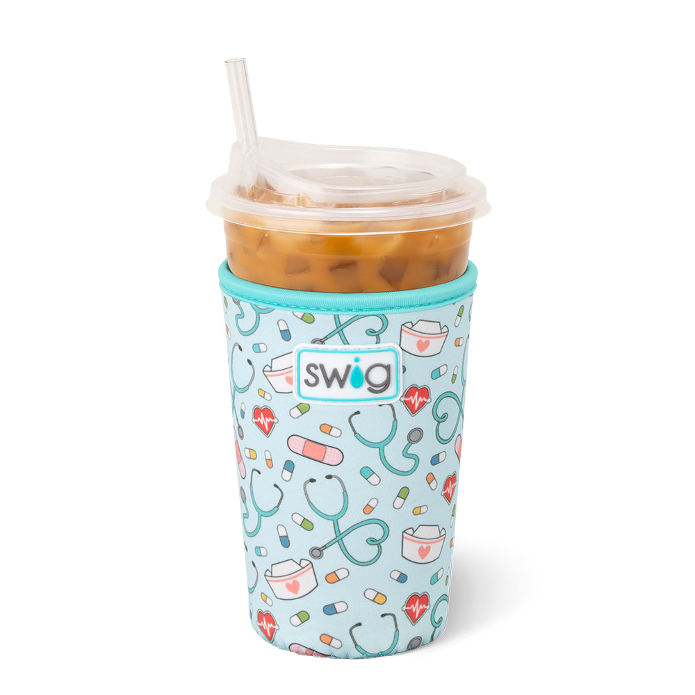 Scrub Life Medium Iced Cup Coolie - Insulated Sleeve for 16-20oz Tumblers, Perfect for Nurses, Healthcare Workers & Coffee Lovers - Keep Drinks Cold at Work or On-The-Go