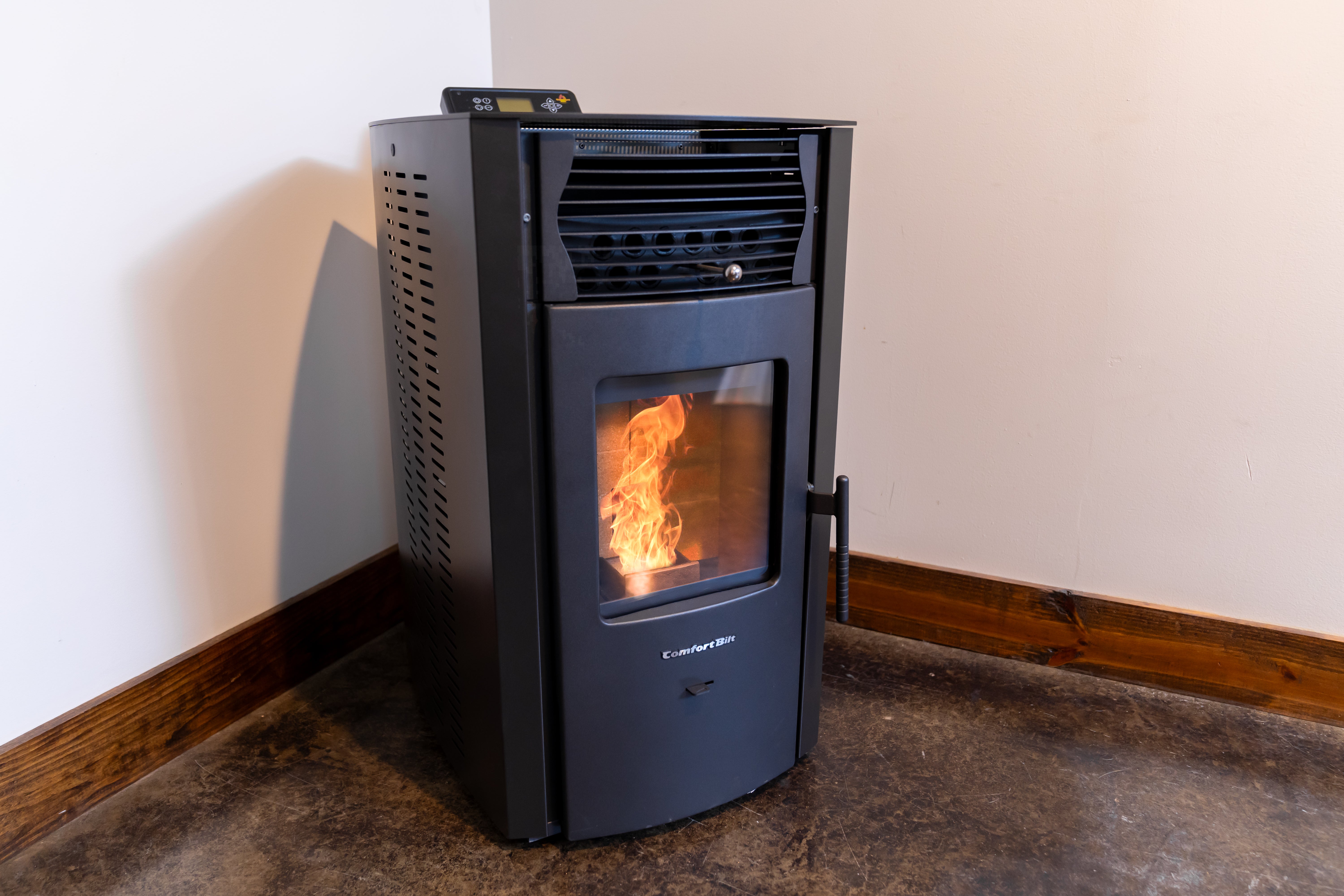 ComfortBilt HP50S High-Efficiency Pellet Stove in Charcoal Grey/Black - Perfect for Home Heating & Cozy Winter Nights