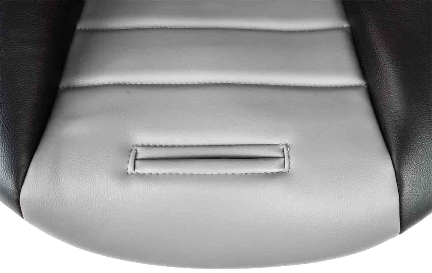 JEGS Pro High Back II Vinyl Seat Cover - Gray with Black Trim | Universal Fit for Cars, Trucks & SUVs | Easy Installation with Male Snaps | Durable Protection for Racing, Off-Road & Daily Driving