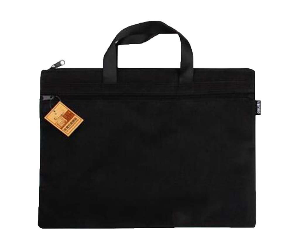 Portable Document Organizer with Zipper - Multi-Layered File Storage Bag for Office & Travel - Black Briefcase (7 Pockets) - Perfect for Business Professionals, Students & Daily Commuters
