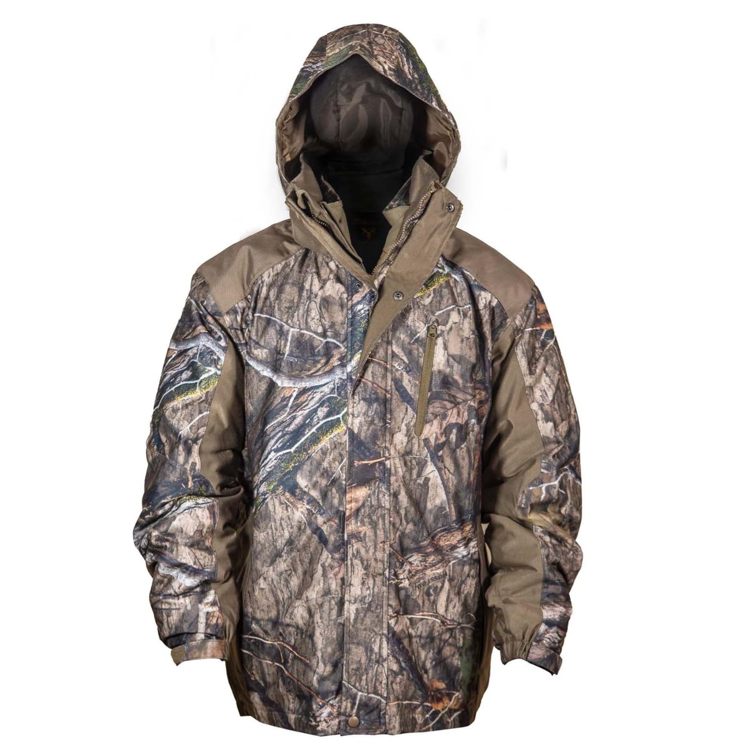 Men's 3-in-1 Insulated Camo Hunting Parka - Waterproof Winter Jacket with Detachable Hood | Reversible Camouflage Hunting Coat for Cold Weather | Ideal for Deer Hunting, Outdoor Adventures & Winter Sports