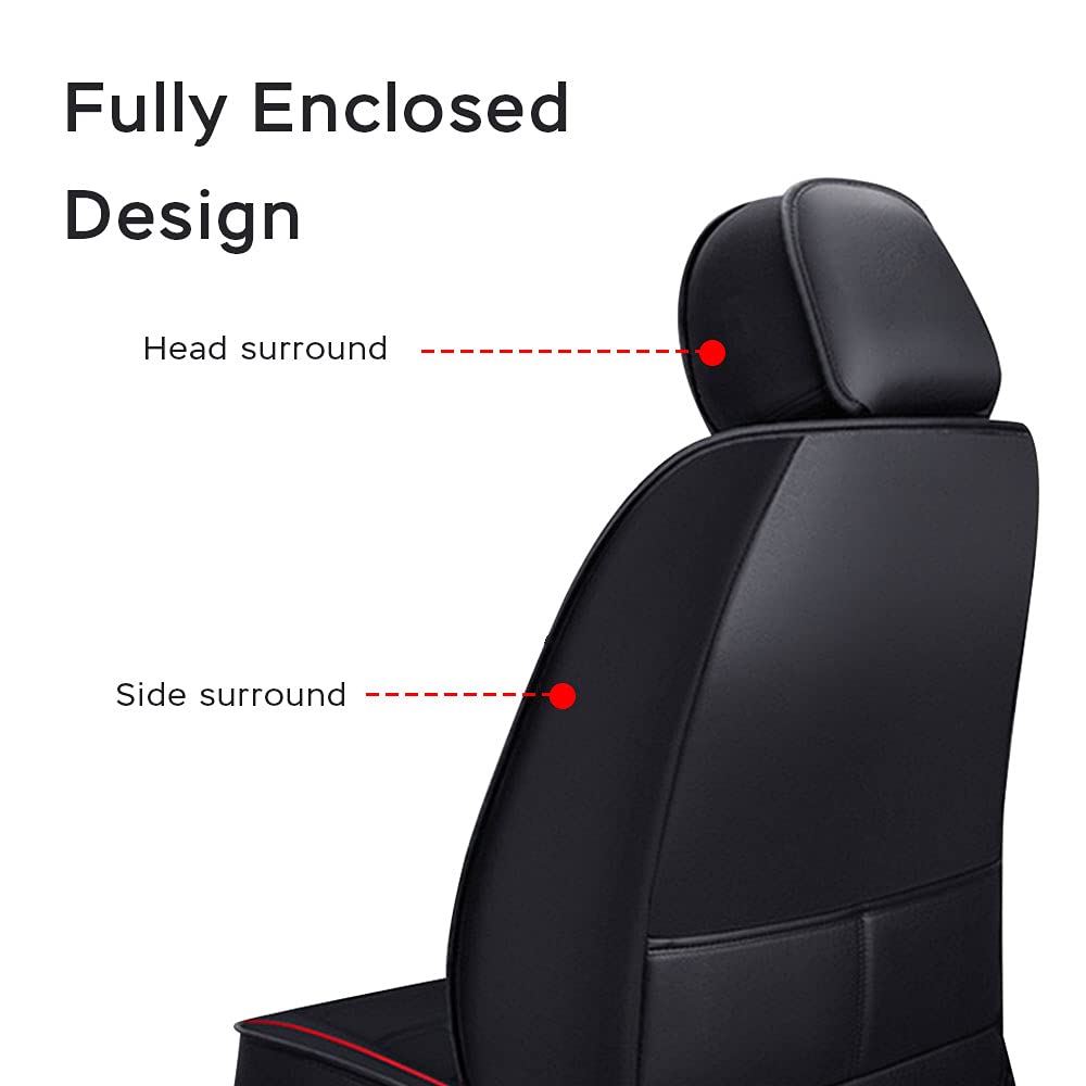 Premium PU Leather Front & Rear Seat Covers for Toyota Camry 2004-2021 - Luxury, Comfortable & Durable Black Car Seat Protectors - Perfect for Daily Commute, Road Trips & Family Protection