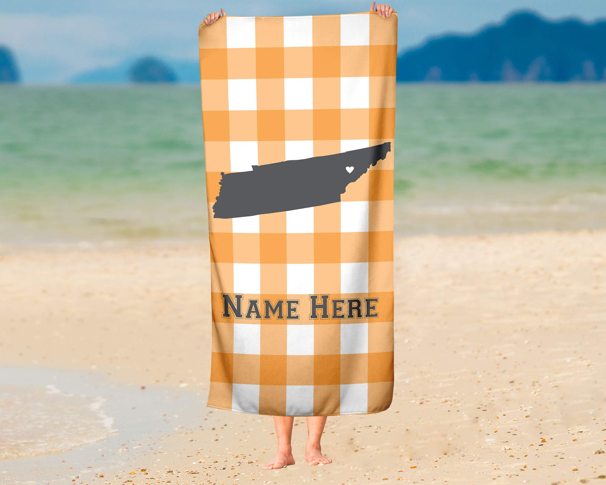 Custom Tennessee State Pride Beach & Bath Towel - Personalized Medium & Large Towels for Adults & Kids - Perfect for College Football, Basketball Games, Beach Trips & Home Decor