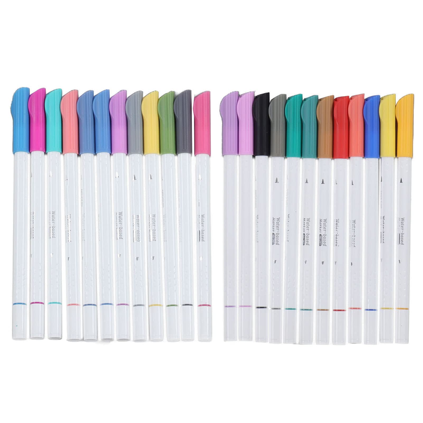 Shanrya 24 Dual Tip Watercolor Brush Markers for Calligraphy, Journaling, Scrapbooking & Hand Lettering - Perfect for Artists, Beginners & DIY Craft Projects