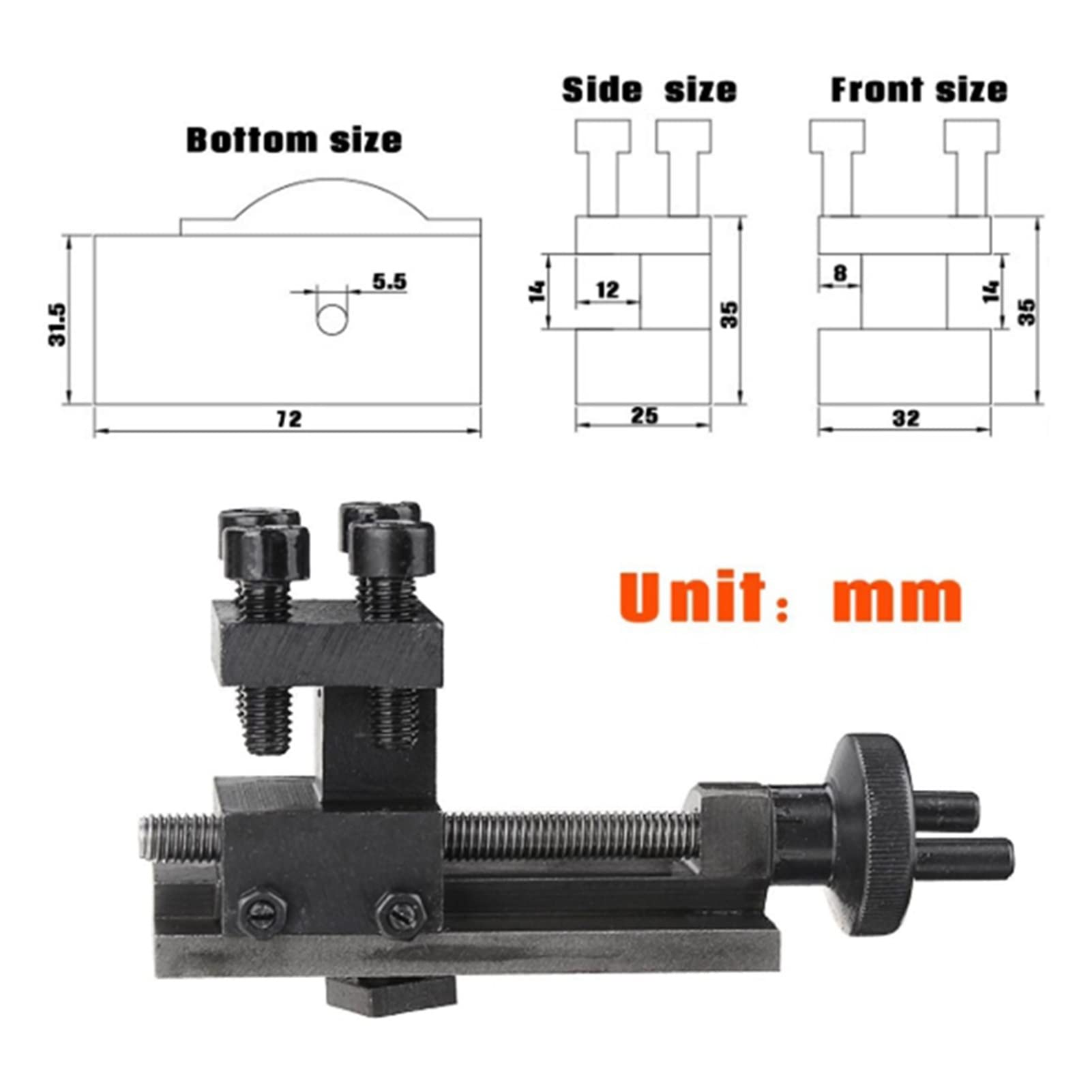 High-Precision Mini Metal Lathe Tool Holder - Rotatable C0 Lathe Tool Holder for Sieg Mini Lathe (S/N: 10154) | Perfect for Woodworking, Turning & Metalworking Projects