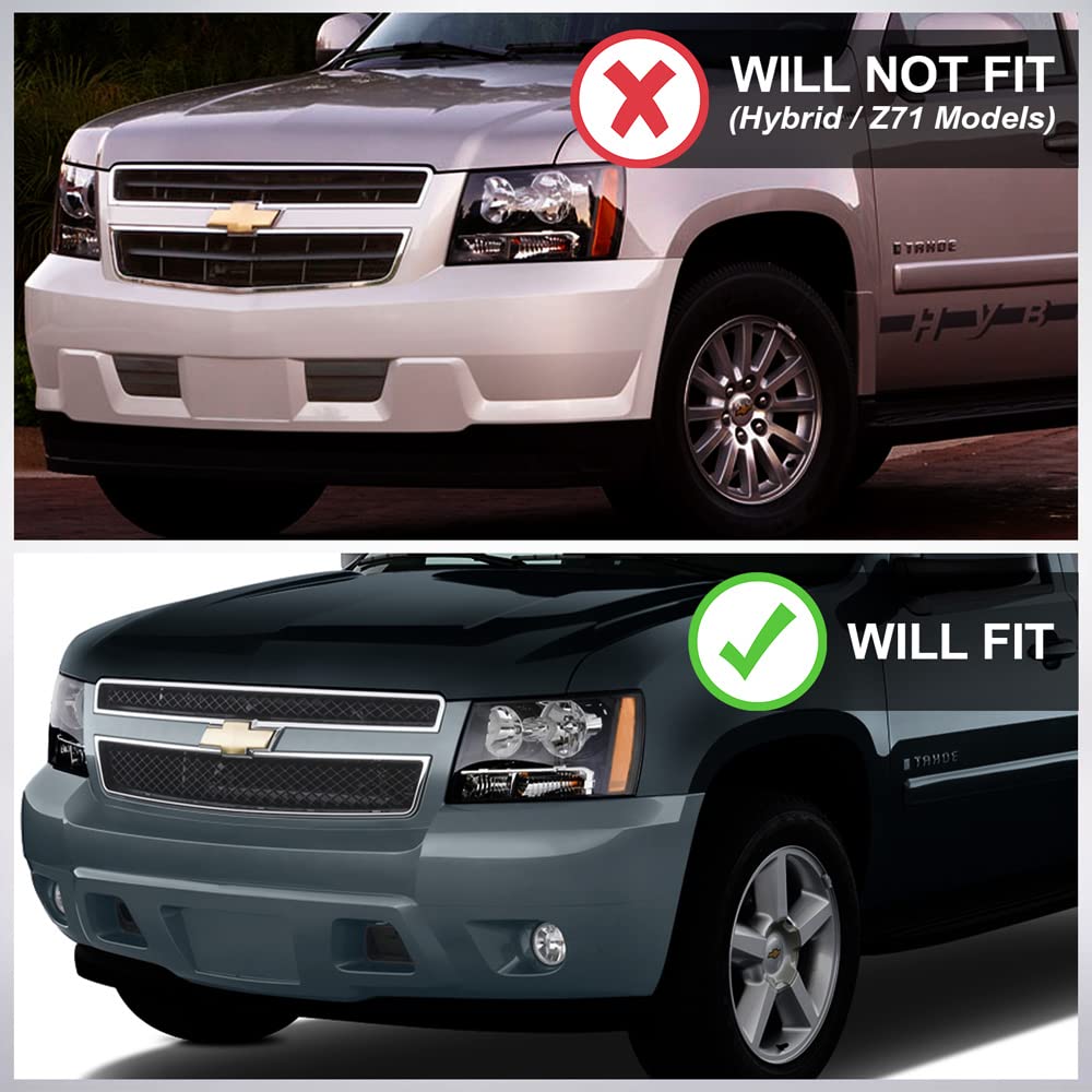 2007-2013 Chevy Avalanche & 2007-2014 Tahoe Suburban Chrome Mesh Front Bumper Grille - 1-Piece Design Replacement for Enhanced Style & Protection | Perfect for Off-Roading, Car Shows & Daily Driving