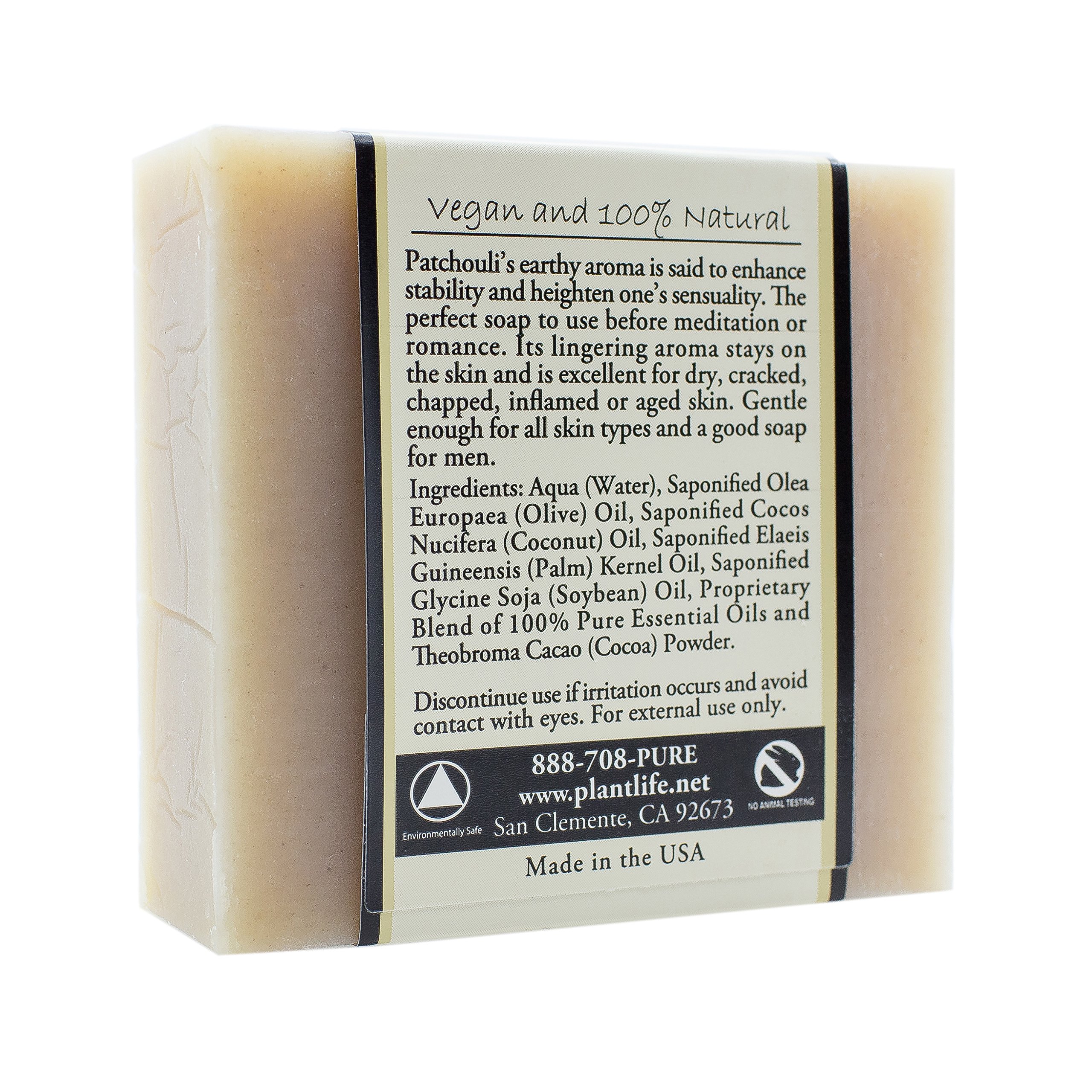 Plantlife Sandalwood & Patchouli Bar Soap - Natural Moisturizing & Soothing Handmade Soap for Dry Skin - Perfect for Spa, Bath & Relaxation at Home