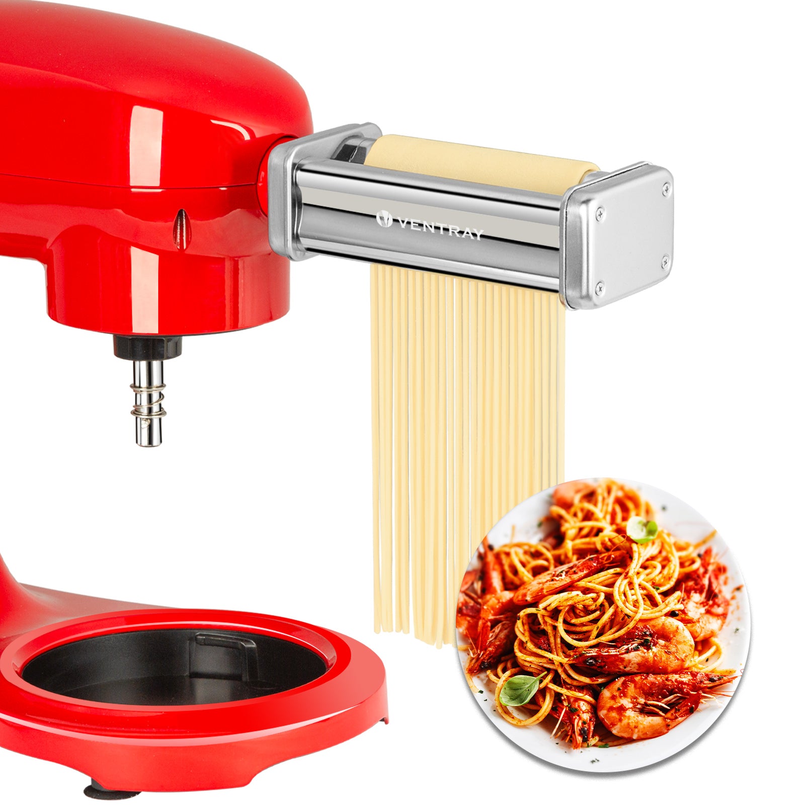 3 Piece Pasta Roller & Cutter Attachments Set for KitchenAid Mixer - Dough Sheeter, Fettuccine & Spaghetti Maker - Perfect for Homemade Pasta, Italian Cooking & Baking