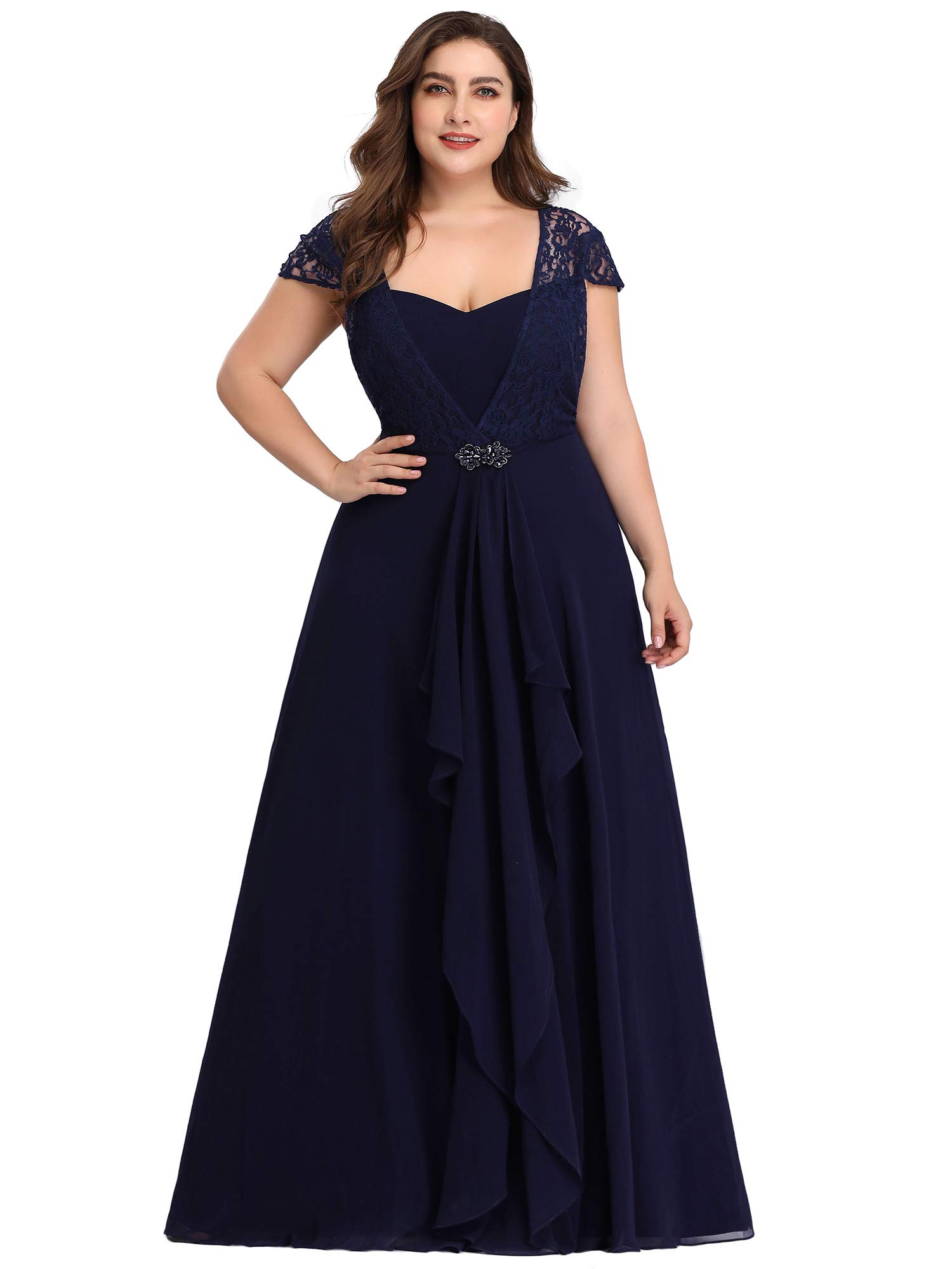 Ever-Pretty Women's Sweetheart Floral Lace Evening Gown - Plus Size Formal Dress 7986 for Prom, Wedding Guest & Special Occasions