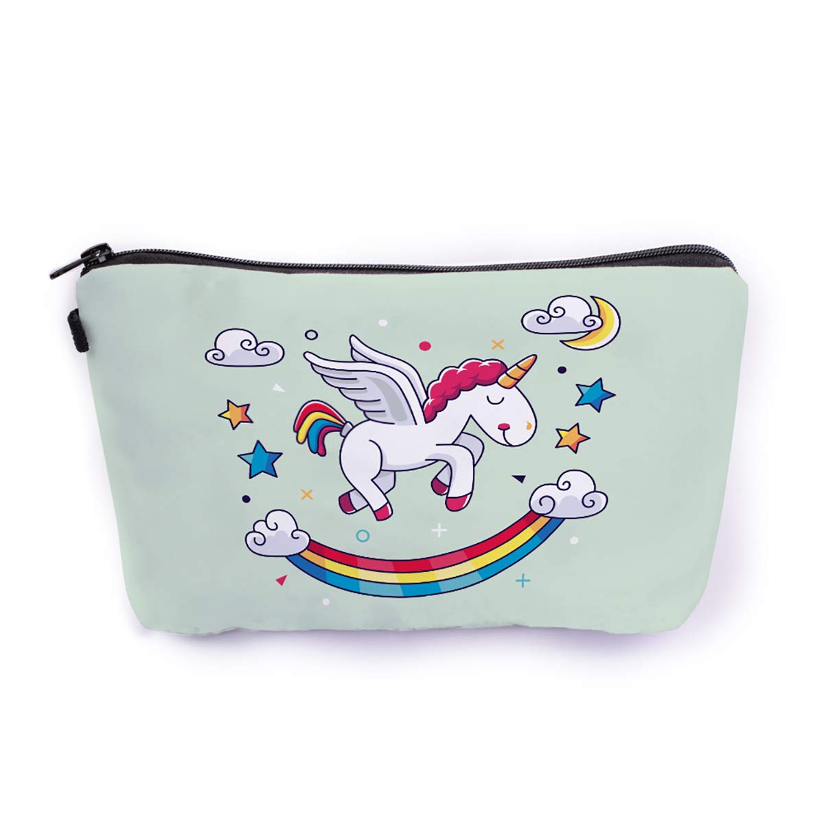 Crazyify The Magical Unicorn Cosmetic Bag | Women's Canvas Makeup Pouch with Zipper | Travel Toiletry Storage Organizer | Waterproof Cosmetic Case for Girls & Teens | Perfect for Travel, Gym, School & Daily Use