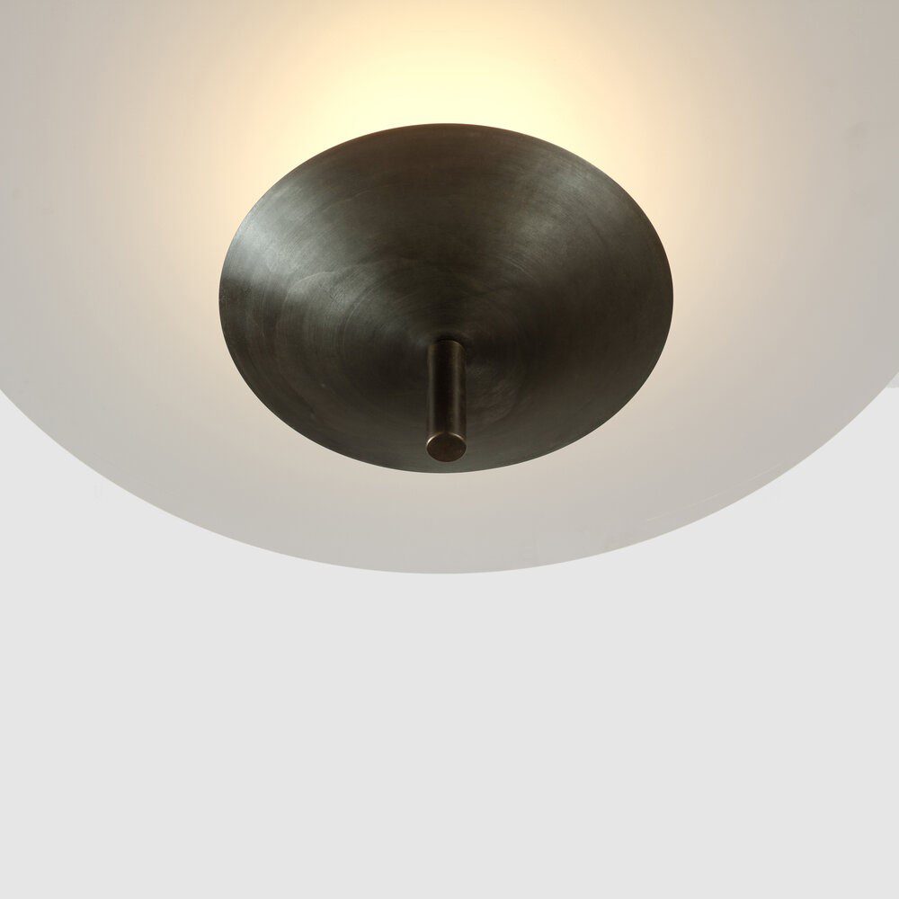 BEN TOVIM DESIGN Round Reflector Pendant Light - Bronze Patina Finish | 2 Size Options | Modern Ceiling Lighting for Living Room, Bedroom & Dining Area