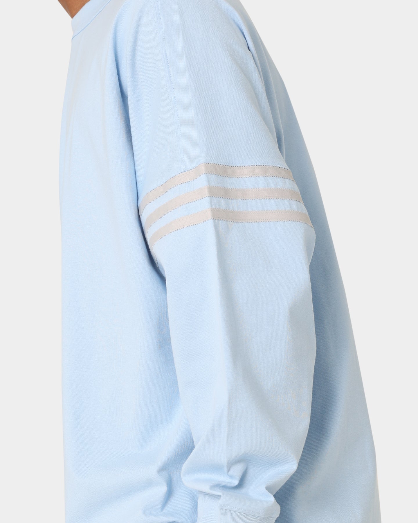 Adidas NeuClassics Long Sleeve T-Shirt for Men - Breathable Cotton Crewneck Tee in Clear Sky/Grey | Casual Wear, Gym, Street Style & Everyday Outfits