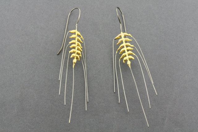 Oxidized & Gold Plated Wheat Earrings for Women - Boho Chic Jewelry for Everyday Wear & Special Occasions