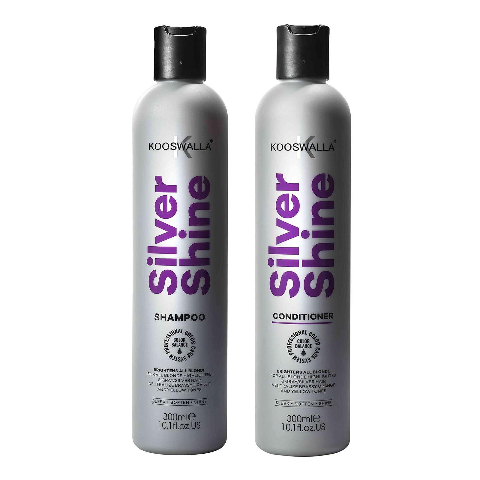 Best Purple Shampoo & Conditioner Set for Blonde & Gray Hair - Tones Brassiness & Enhances Shine | Perfect for Color-Treated & Bleached Hair Care Routine