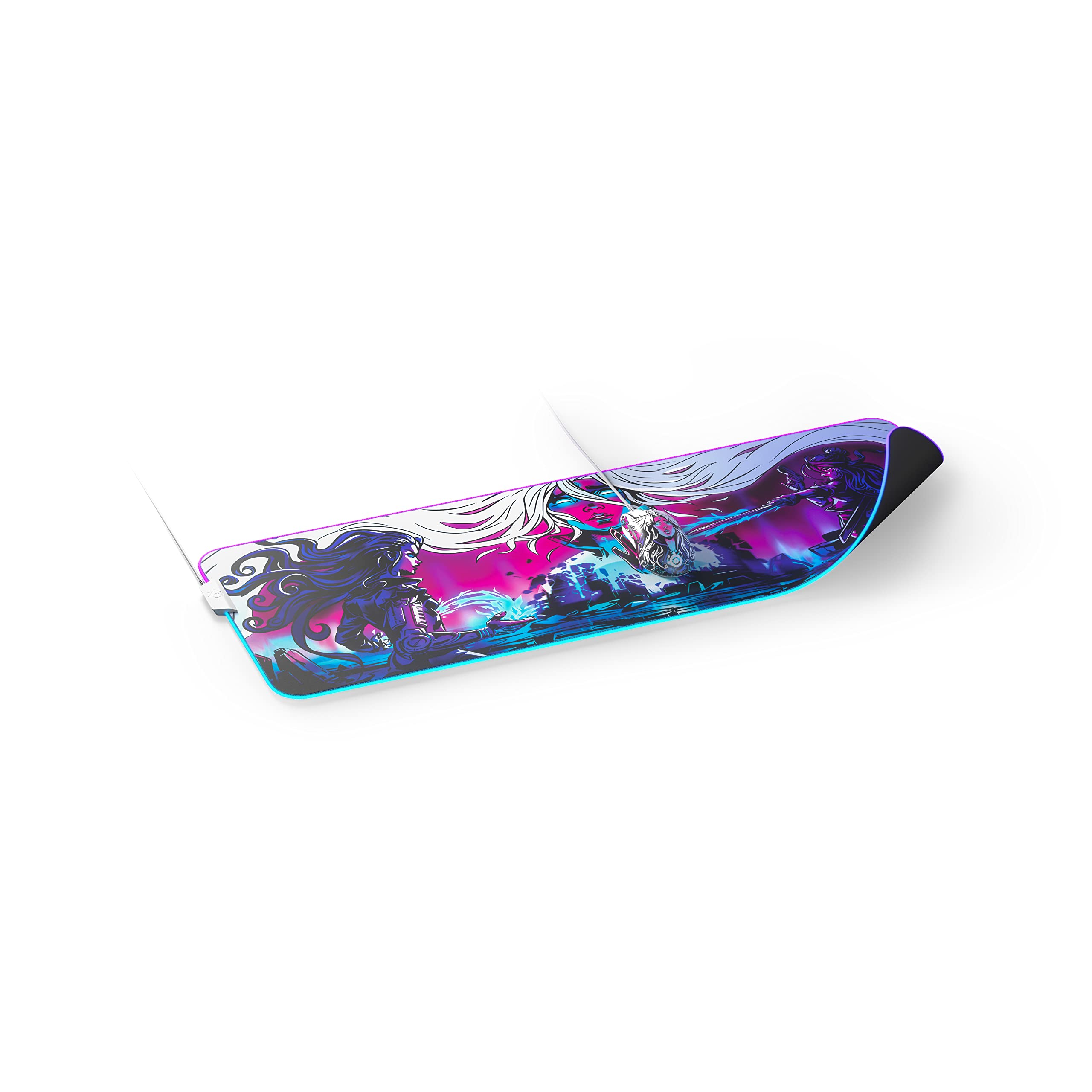 SteelSeries QcK Prism XL RGB Gaming Mouse Pad - 2-Zone Dynamic Lighting, Enhanced Tracking for Gaming Sensors, Neo Noir Design - Perfect for PC & Console Gaming Setup