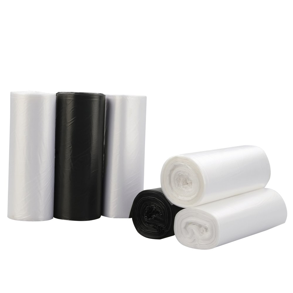 4 Gallon Small Trash Bags - 150 Count (Black, Clear & White) | Perfect for Bathrooms, Offices & Bedrooms | Leak-Proof & Odor Control