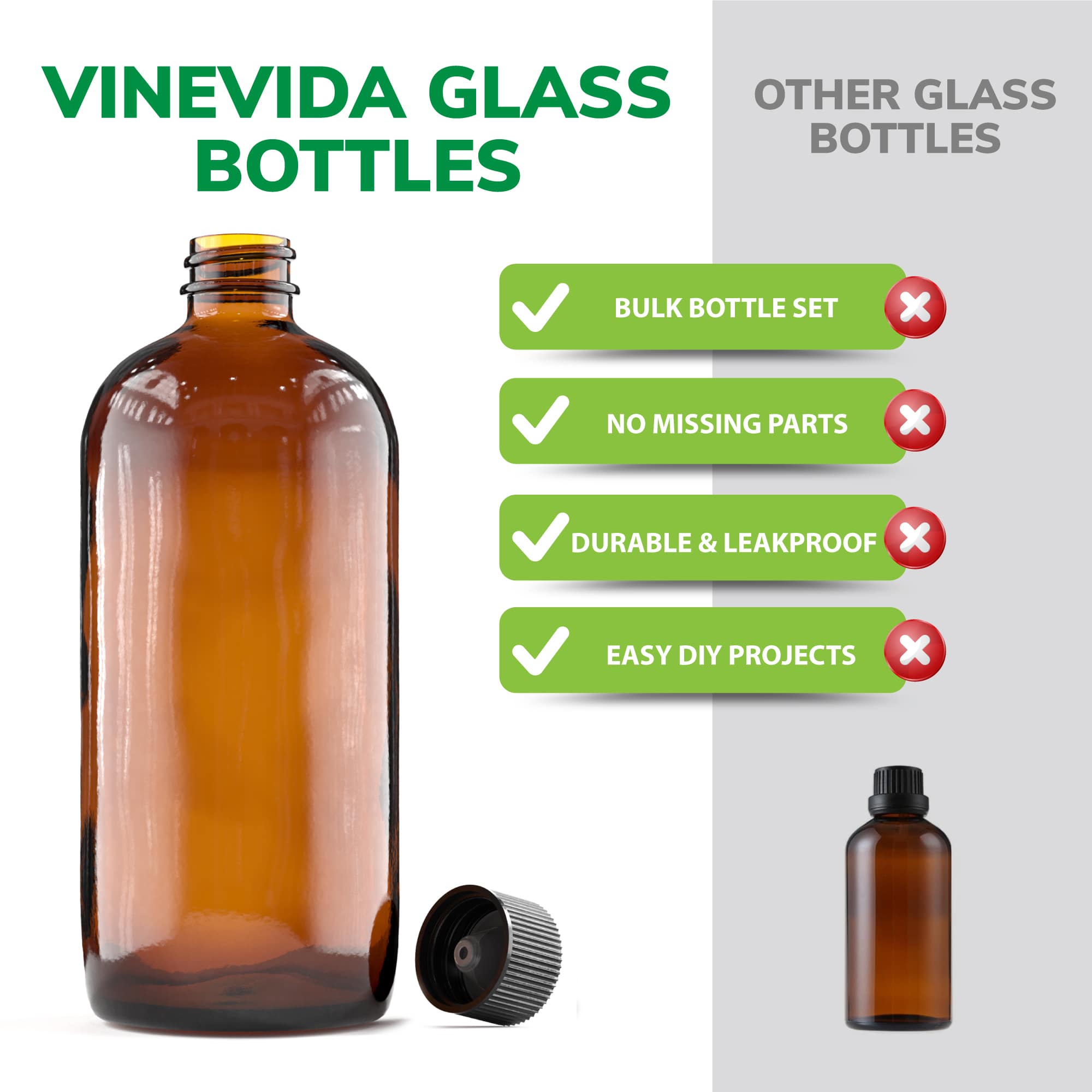 480mL Travel Bottle Set with Leak-Proof Lids & Funnel - Perfect for Toiletries, Cosmetics & Liquids on Airplanes, Gym & Camping Trips
