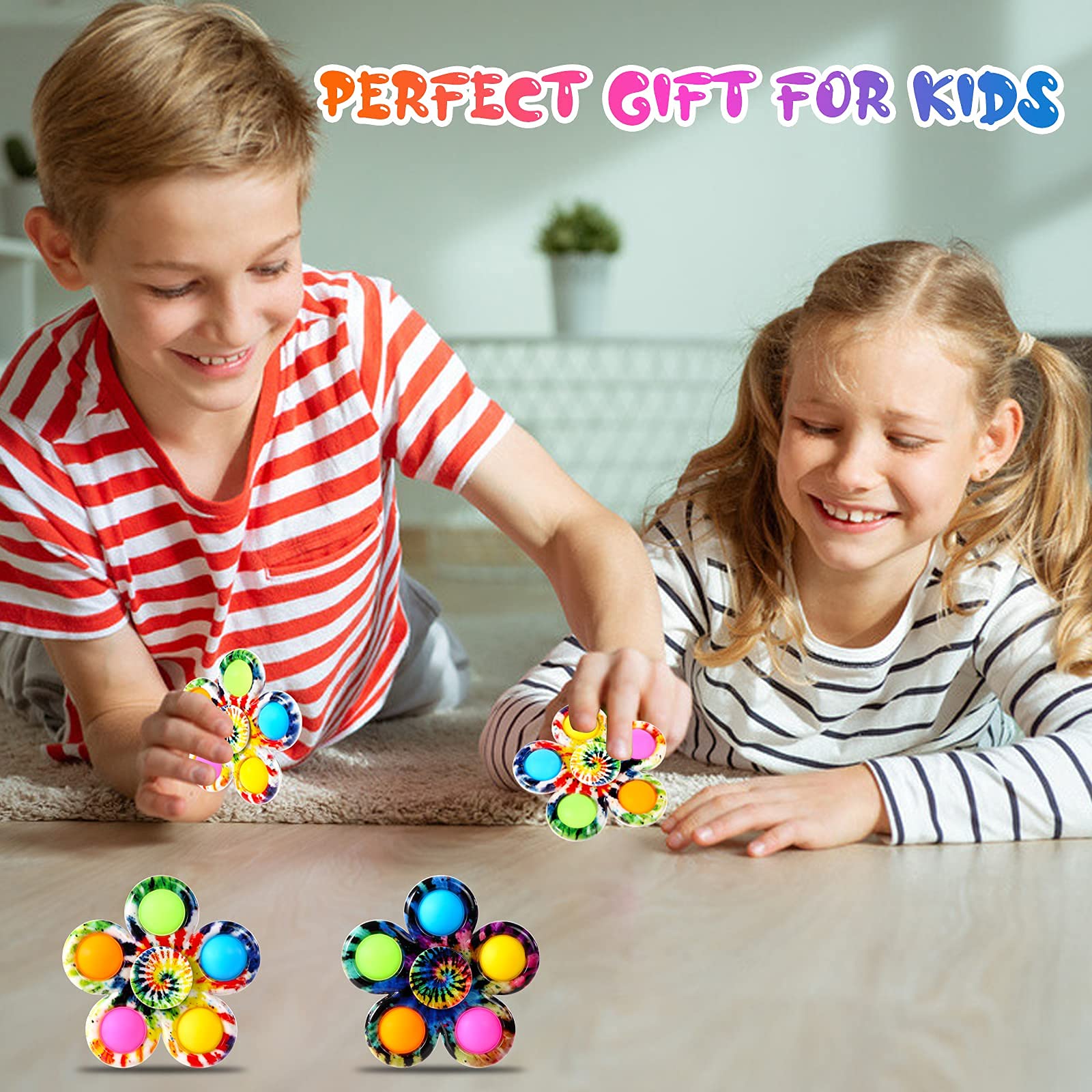 Gigilli Fidget Spinners 2 Pack - Sensory Toys for Kids Ages 1-12, ADHD & Autism Stress Relief Toys for Boys & Girls - Perfect for Easter Basket Stuffers, Classroom Prizes, Birthday Gifts & Anxiety Relief