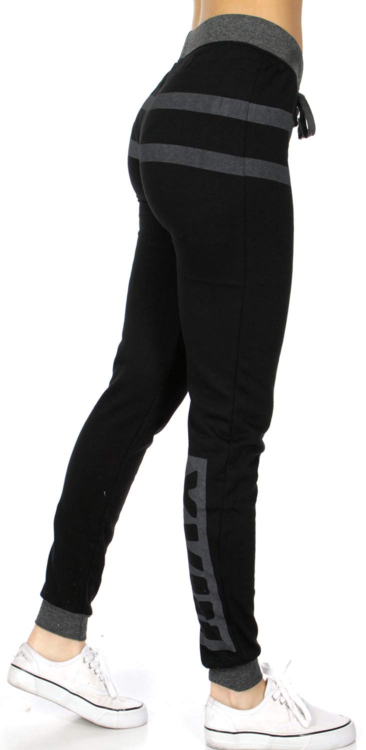 SERENITA Women's Cotton Jogger Sweatpants - High Waisted Workout Pants with Drawstring for Yoga, Running, Gym & Lounge Wear - Comfortable Casual Athletic Pants for Women