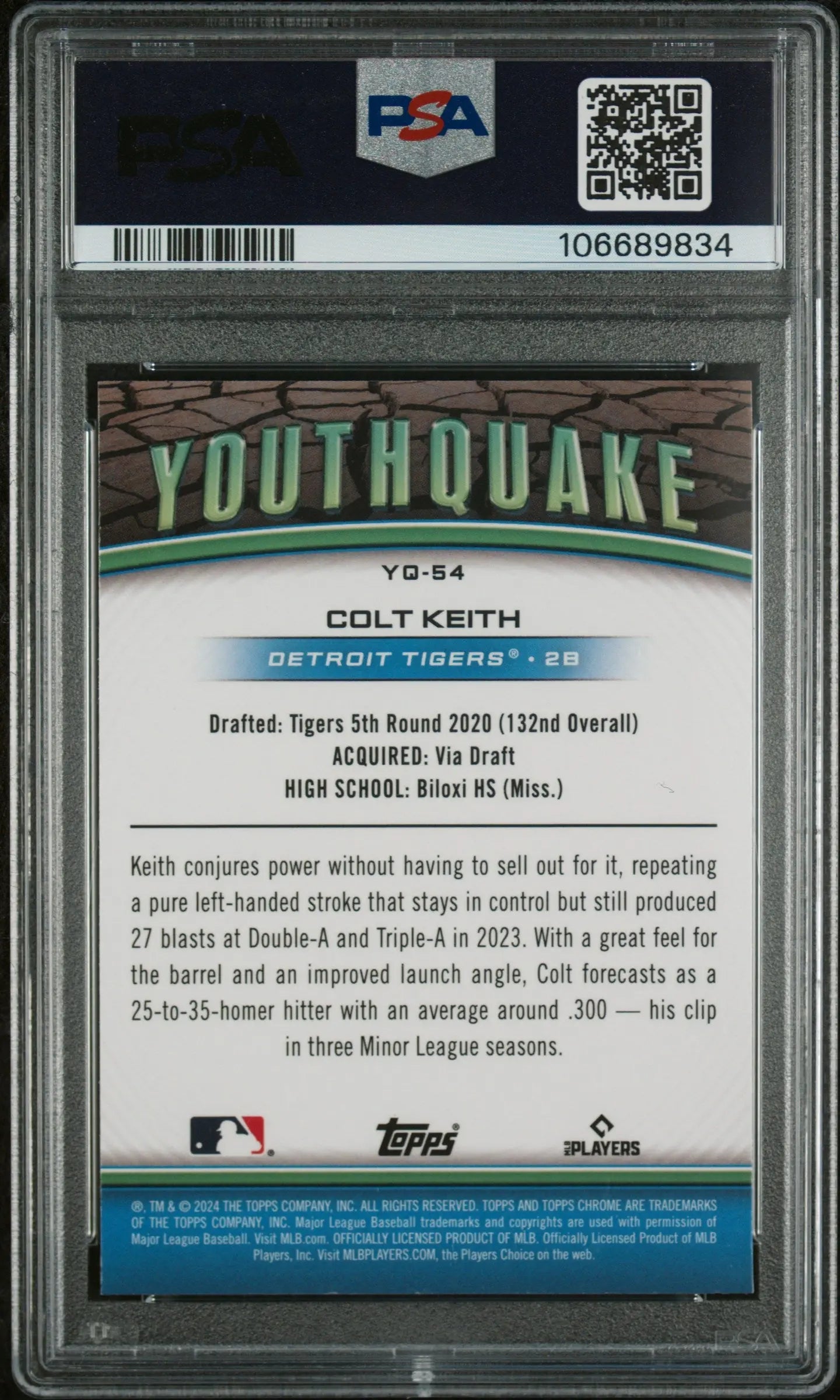 2024 Topps Chrome Youthquake Colt Keith RC Rookie Green Refractor PSA 10 /99 - Rare Baseball Trading Card for Collectors & Investors - Perfect for Sports Memorabilia Collections & Display Cases
