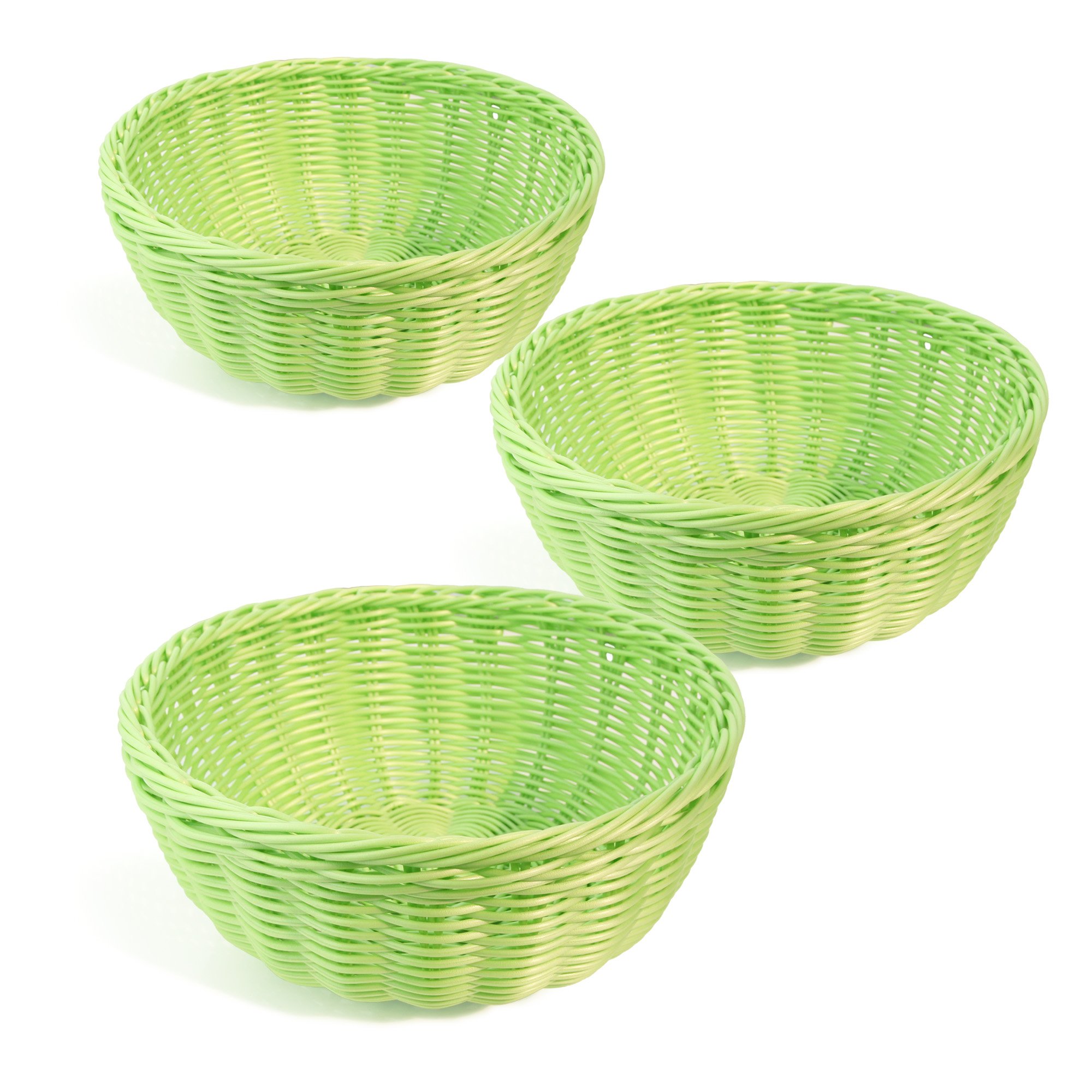Colorbasket Waterproof Utility Storage Bowls - Set of 3 Nested Orange Baskets for Kitchen, Bathroom & Pantry Organization