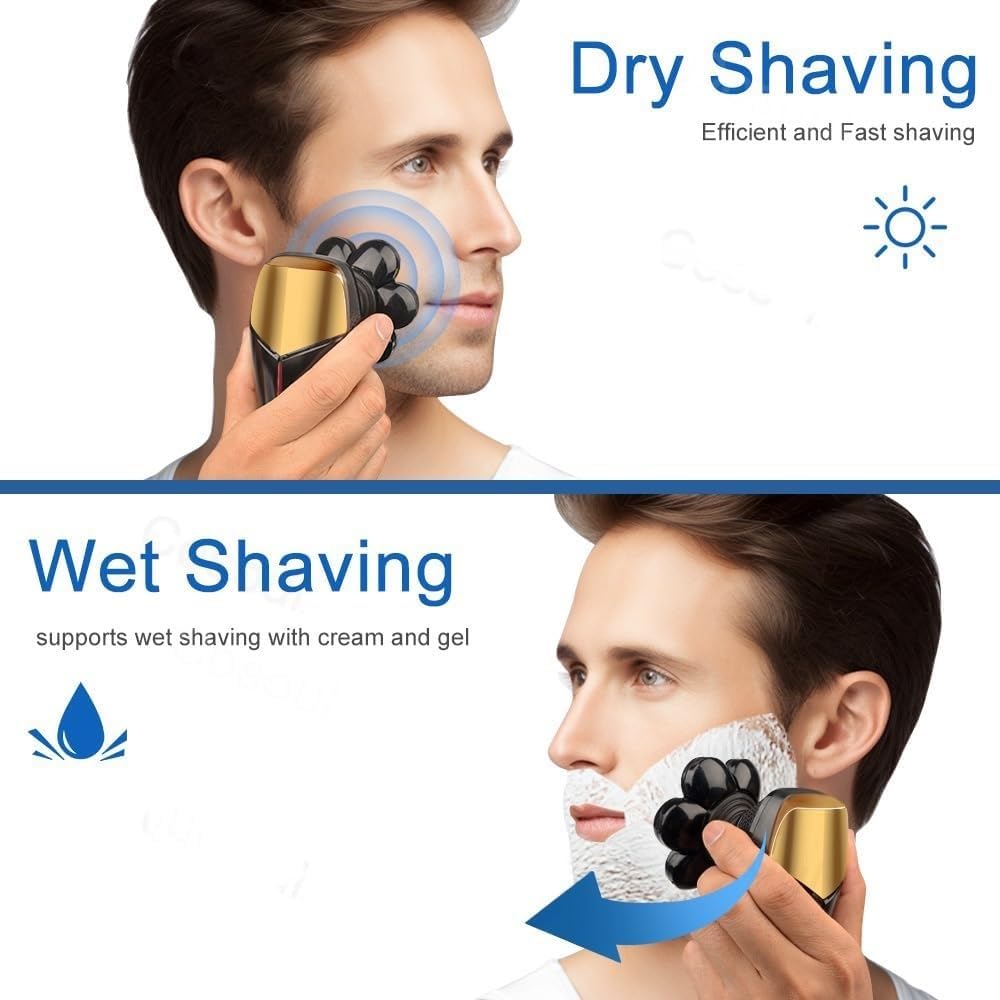 5-in-1 Electric Razor for Men - Powerful Rechargeable Beard Trimmer & Bald Head Shaver with Multiple Attachments - Perfect for Travel, Home Use & Gifts for Husband/Boyfriend