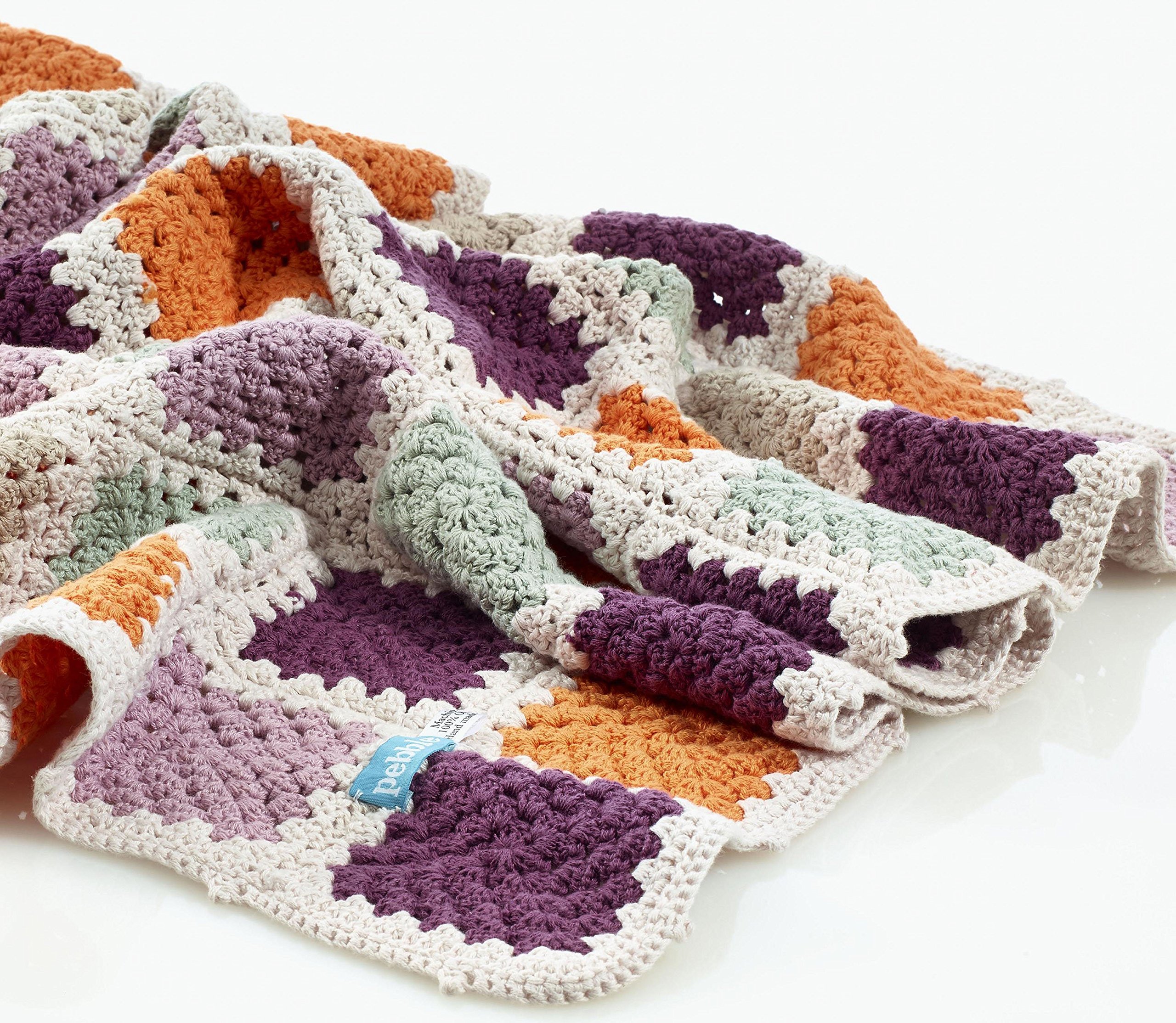 Handmade Pebble Crochet Baby Blanket - Soft Purple Granny Square Afghan for Newborns, Infants & Toddlers - Perfect for Nursery, Stroller & Gift Giving