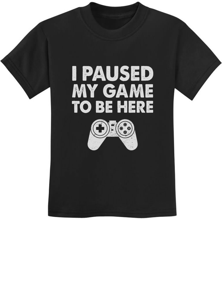 Kids Gamer T-Shirt - I Paused My Game to Be Here - Funny Gaming Tee for Boys & Youth - Perfect Gift for Young Gamers - Great for Gaming Parties, Birthdays & Casual Wear