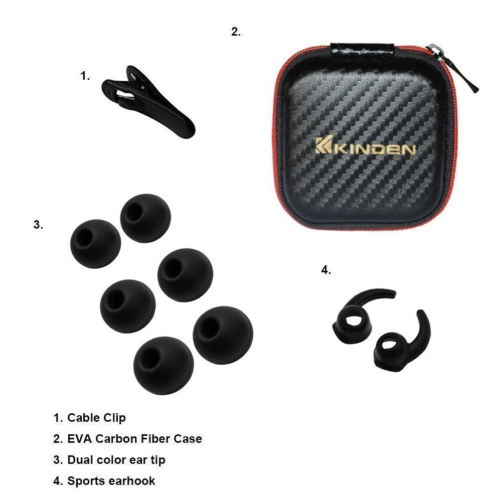KINDEN Anti-Radiation Air Tube Headphones with Microphone - Wired Stereo Earbuds, Aluminum Metal Housing, Noise Cancelling for Safe & Clear Calls - Perfect for Office, Commuting & Gaming (Black)