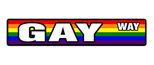 Gay Pride Street Sign - LGBTQ+ Same Sex Lesbian Bisexual Equality Decor | 18 Inch Indoor/Outdoor Metal Sign | Perfect for Pride Month, Home Decor, Bar & Office