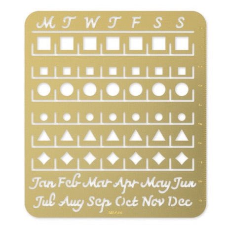 Brass Calendar Template - Midori DESIGNPHIL - Premium DIY Planner Sticker Kit for Bullet Journals, Scrapbooking & Home Office Organization