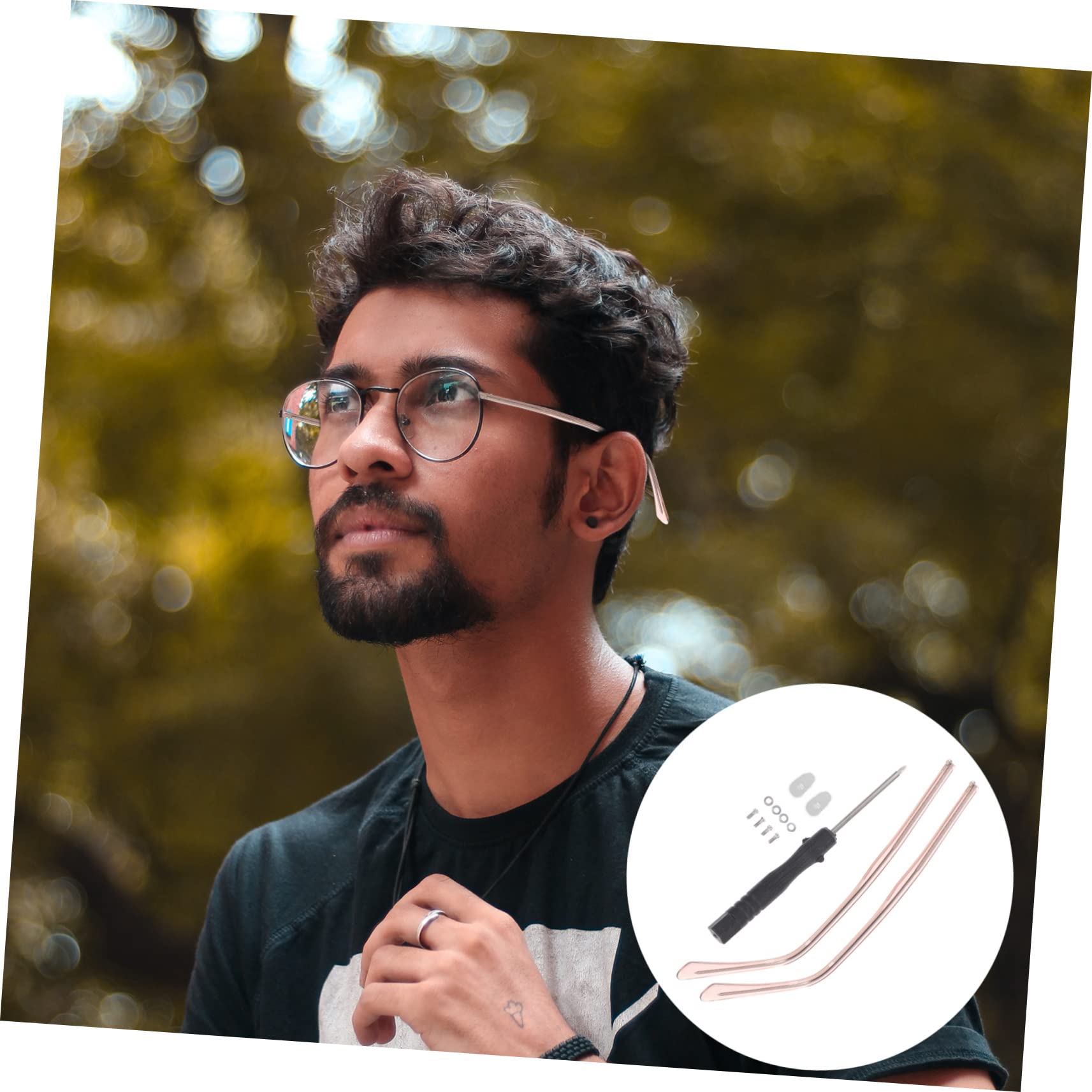 Healvian 5 Pairs Universal Glasses Repair Kit - Replacement Sunglasses Arm Legs & Hinge Plates for Men & Women - Fix Broken Eyeglass Frames at Home, Office or Travel