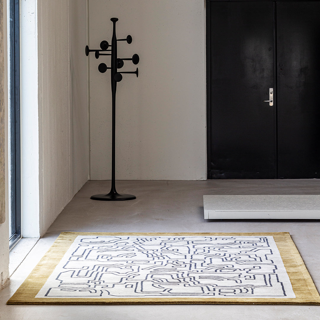 Fragment Structures Rug - Modern Geometric Design Handmade Area Rug for Living Room, Bedroom, Office - Soft & Durable Home Decor for Indoor Spaces