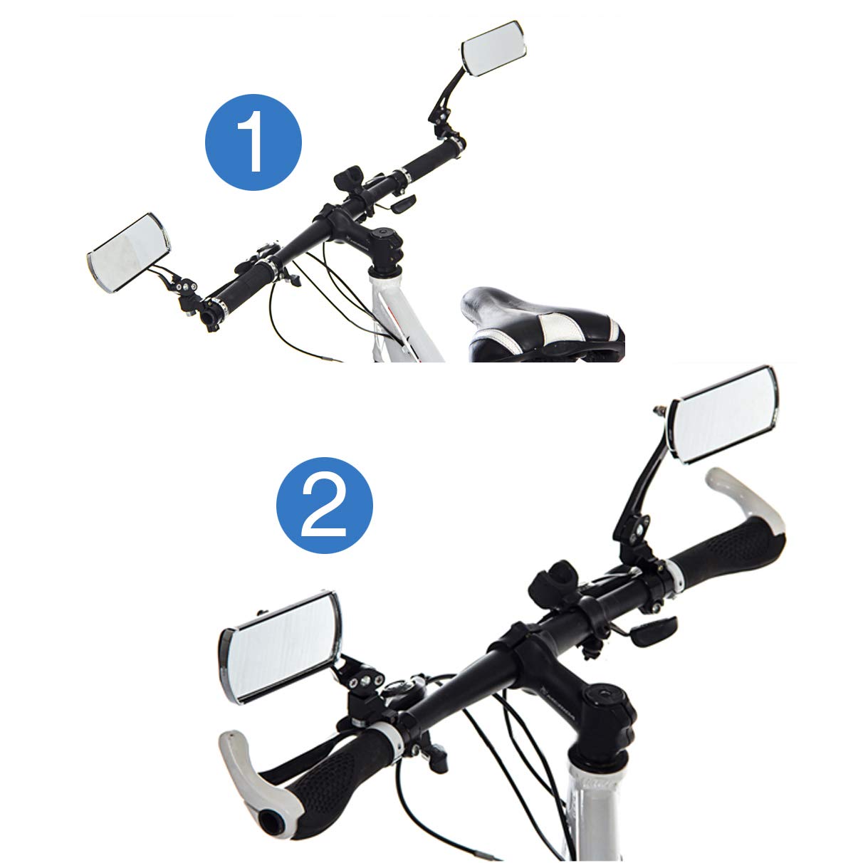 360° Adjustable Bike Mirrors - Universal Handlebar Mount Rearview Mirror for Bicycle, Scooter & Motorcycle - HD Safety Cycling Mirror for Commuting, Road Biking & Outdoor Adventures