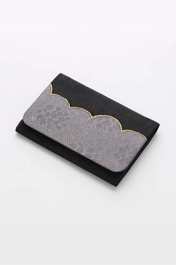 Premium Japanese Kyoto Yuzen Business Card Holder - Auspicious Cloud & Black Design - Handcrafted in Kyoto - Perfect for Corporate Gifts & Professional Networking