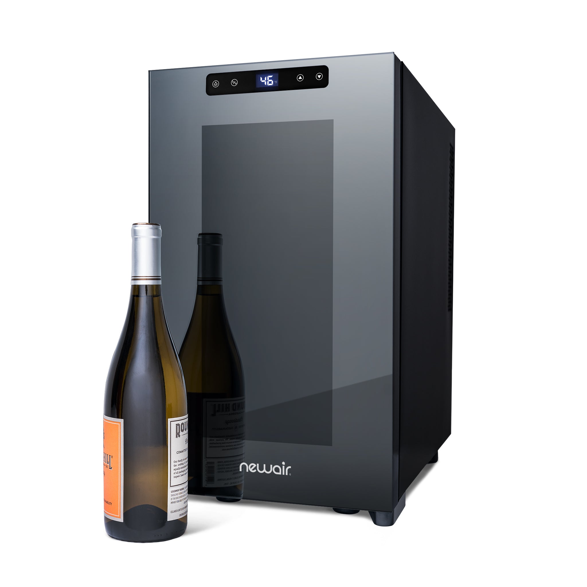 Newair® 8 Bottle 10.2 Inch Black Freestanding Countertop Wine Cooler Refrigerator - Perfect for Kitchen, Bar, Dining Room & Wine Cellar Storage