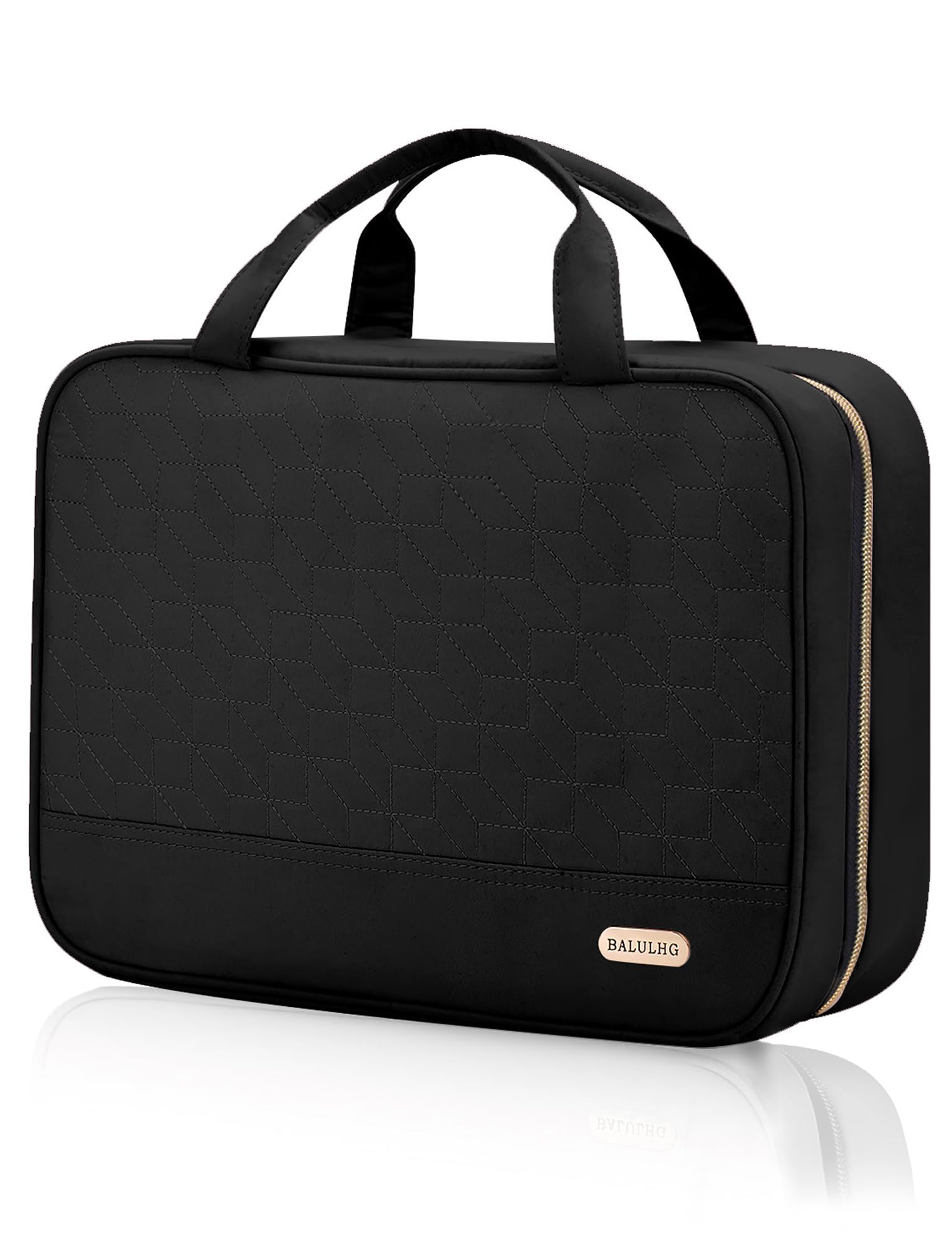 Waterproof Hanging Travel Toiletry Bag for Women - Large Black Cosmetic Organizer with Hook | Perfect for Makeup, Toiletries & Travel Essentials | Ideal for Vacations, Business Trips & Gym Use